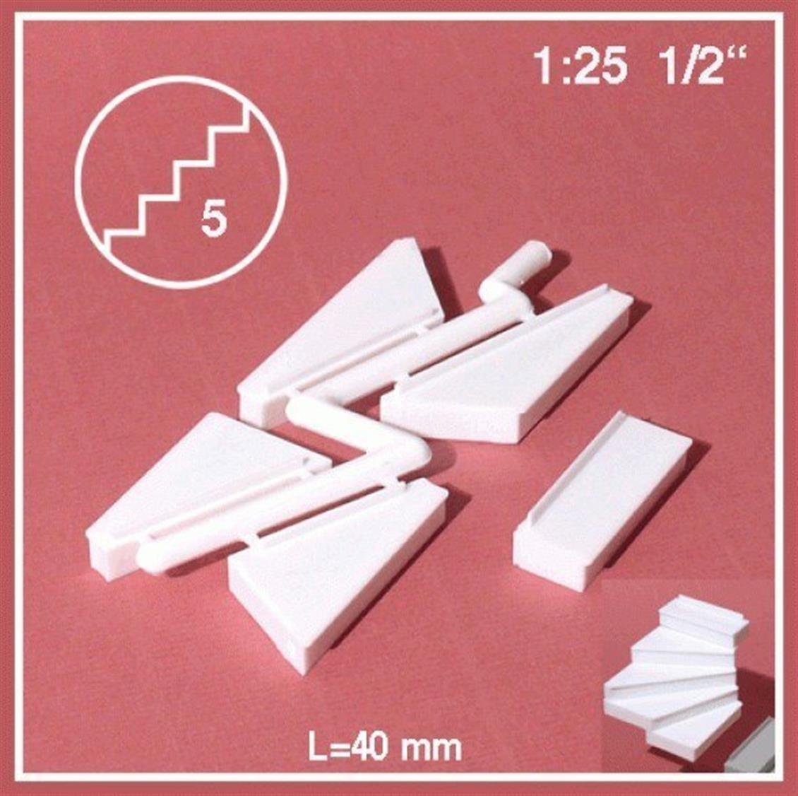 873121 1/25 90° SAĞA DÖNEN MERDİVEN -BEYAZ-40 MM-5