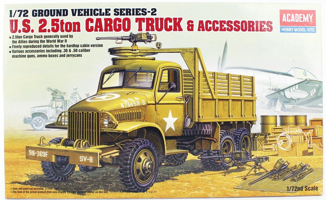 Academy 13402 1/72 U.S. 2.5ton CARGO TRUCK & ACCESSORIES Kargo kamyonu ve aksesuarları seti