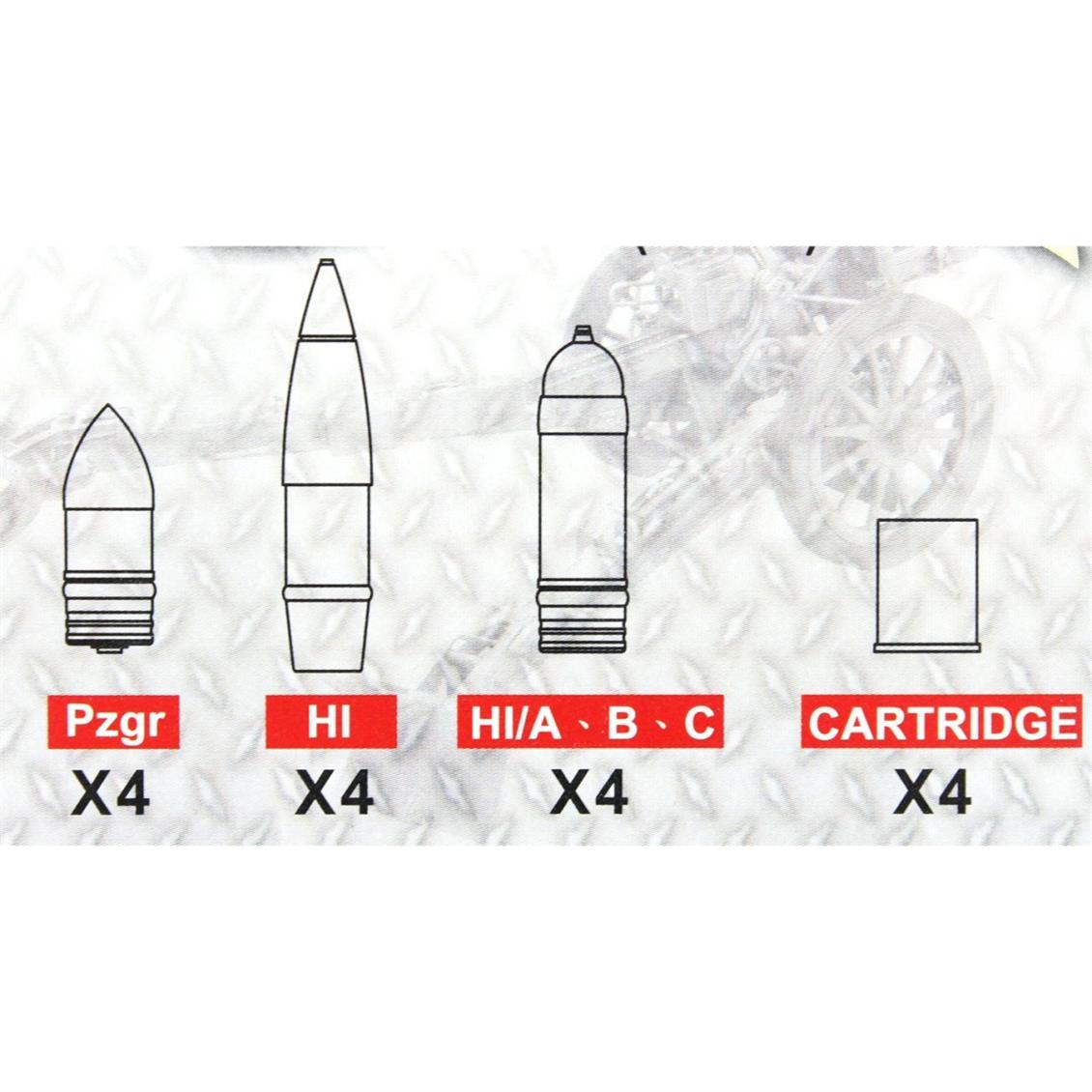 AFV Club AF35074 1/35 FH18M Mühimmat Seti, 16 Adet, Prinç Detay Seti