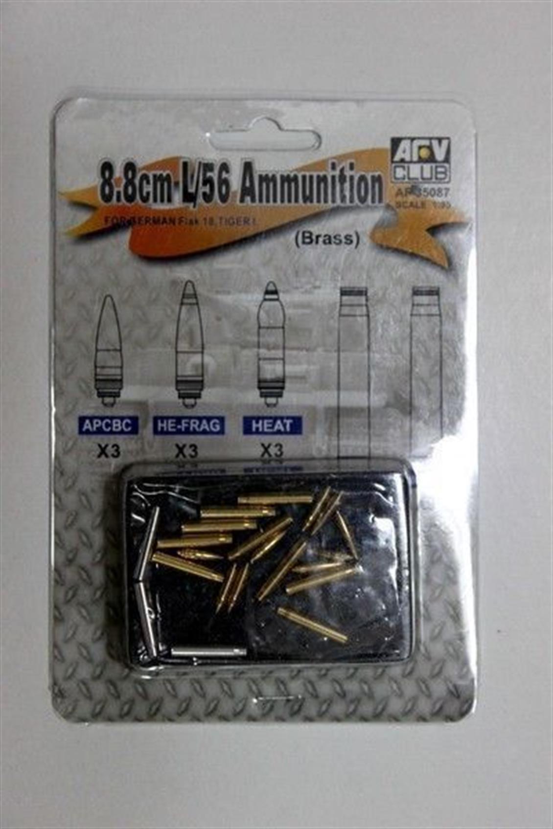 AFV Club AF35087 1/35 8.8cm L/56 Cephane Seti Demonte Plastik Maketi