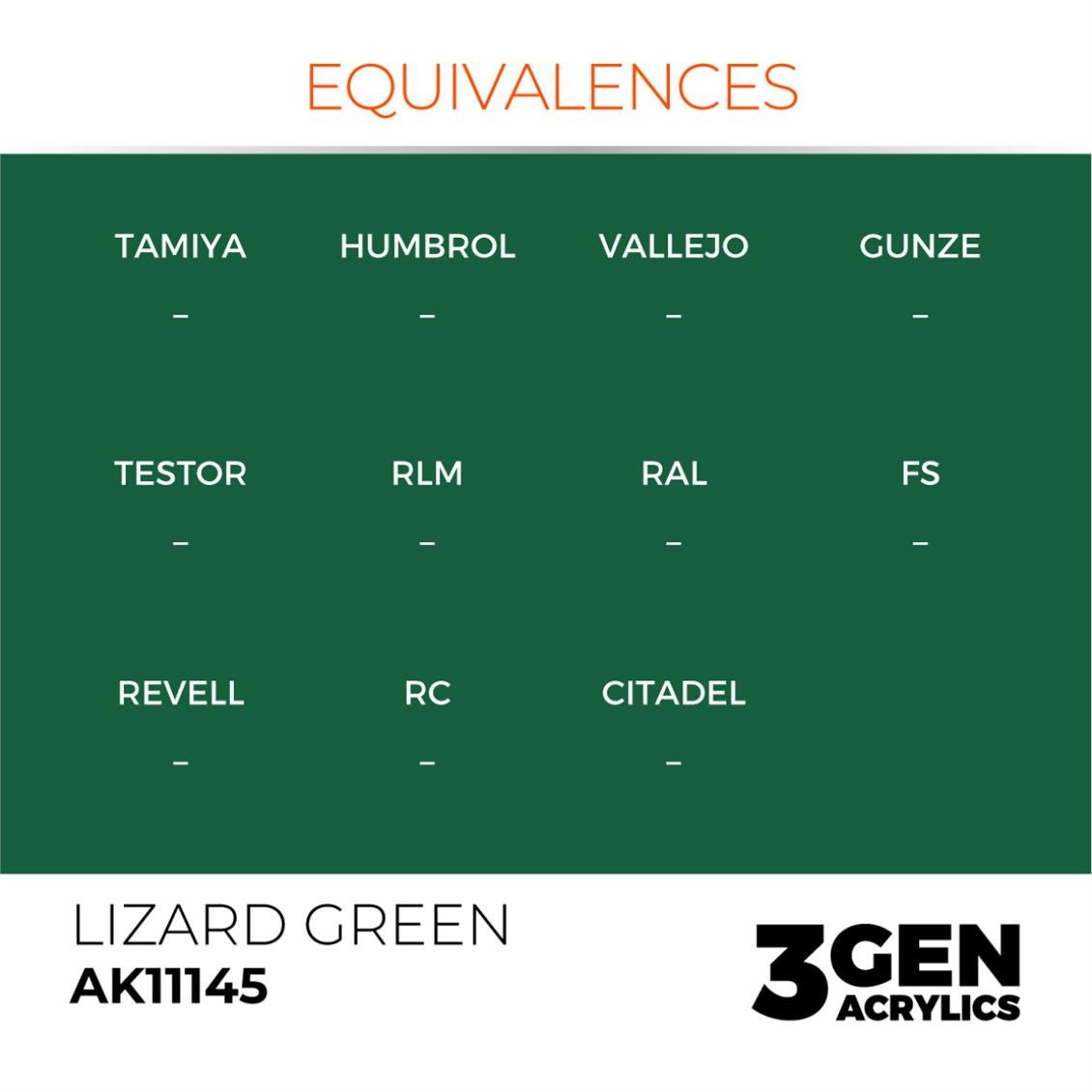 AK 11145 17 ml. Lizard Green, 3GEN Akrilik Model Boyası