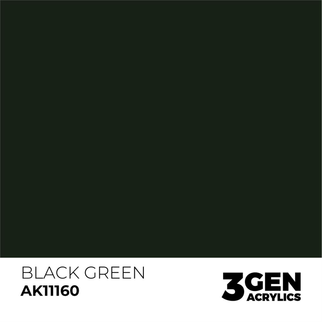 AK 11160 17 ml. Black Green, 3GEN Akrilik Model Boyası