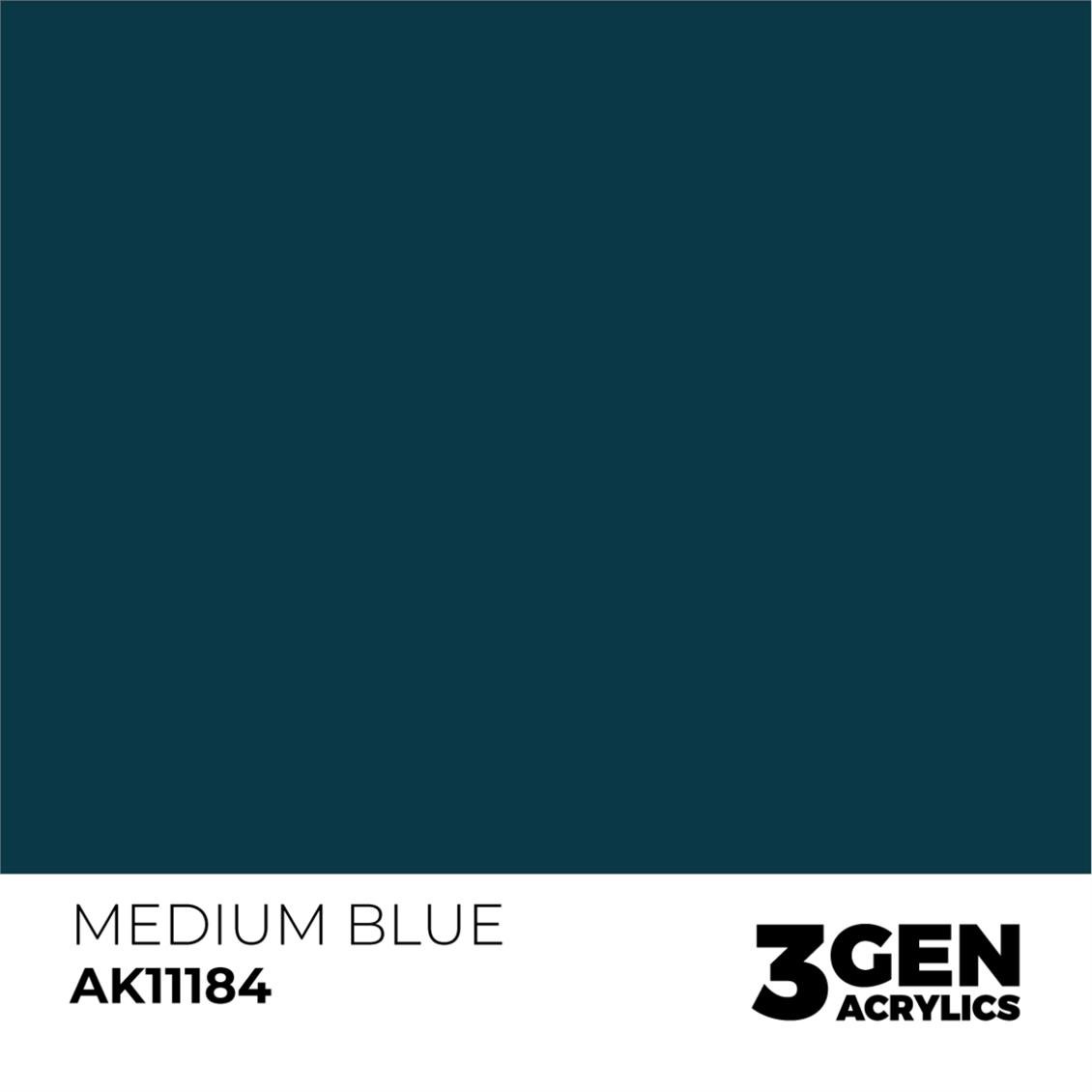 AK 11184 17 ml. Medium Blue, 3GEN Akrilik Model Boyası