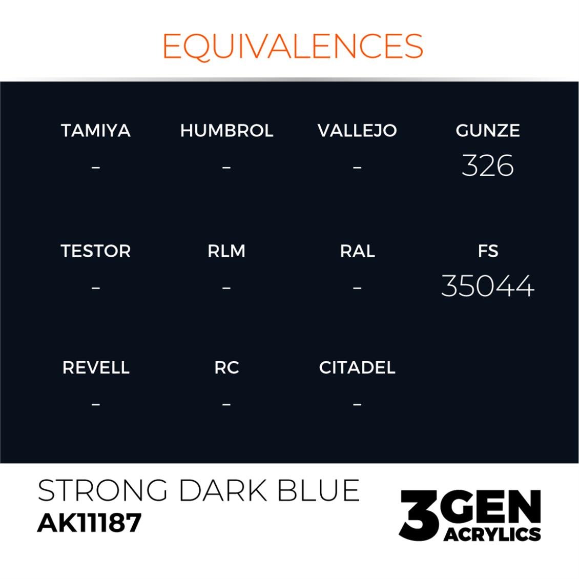 AK 11187 17 ml. Strong Dark Blue, 3GEN Akrilik Model Boyası