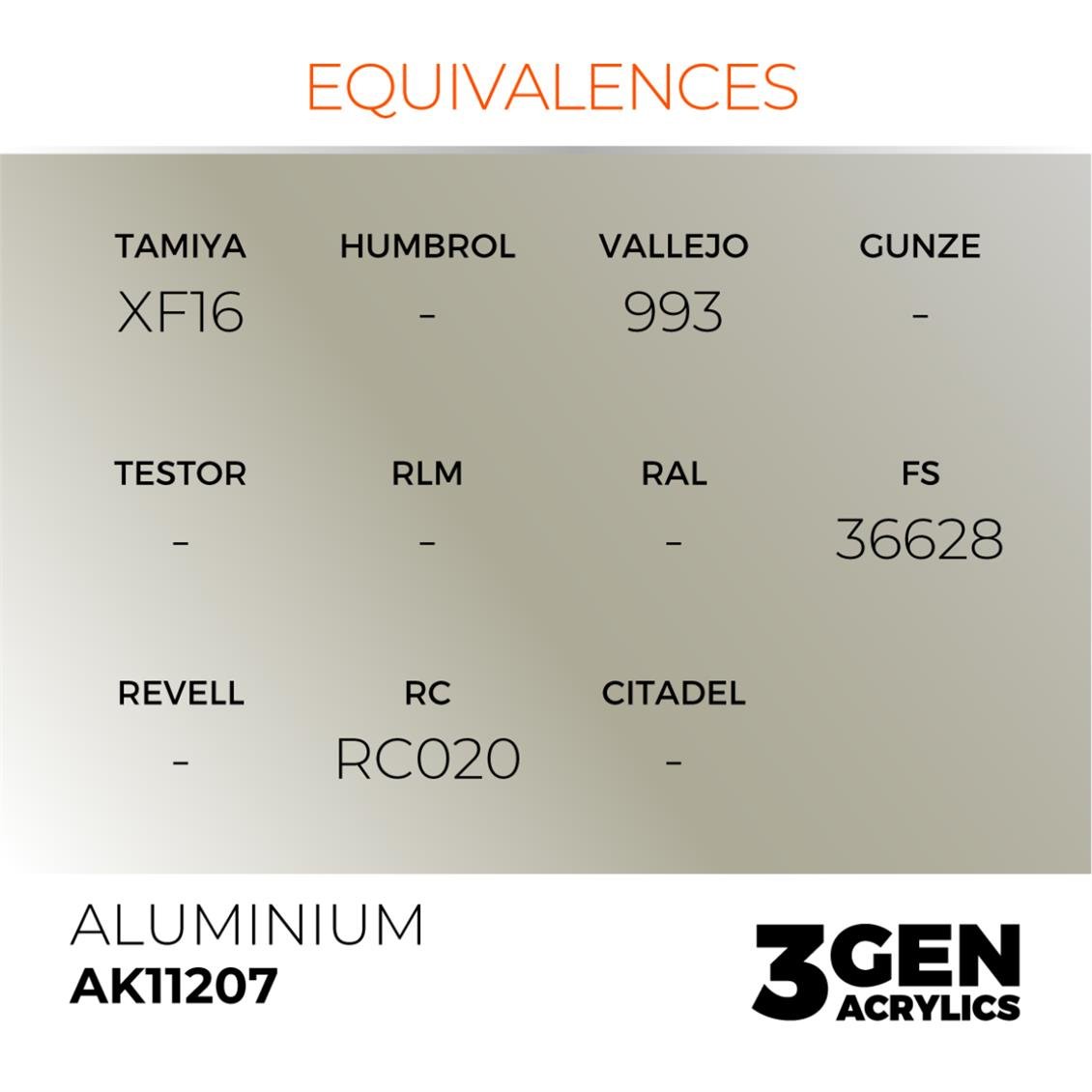 AK 11207 17 ml. Aluminium, 3GEN Akrilik Model Boyası