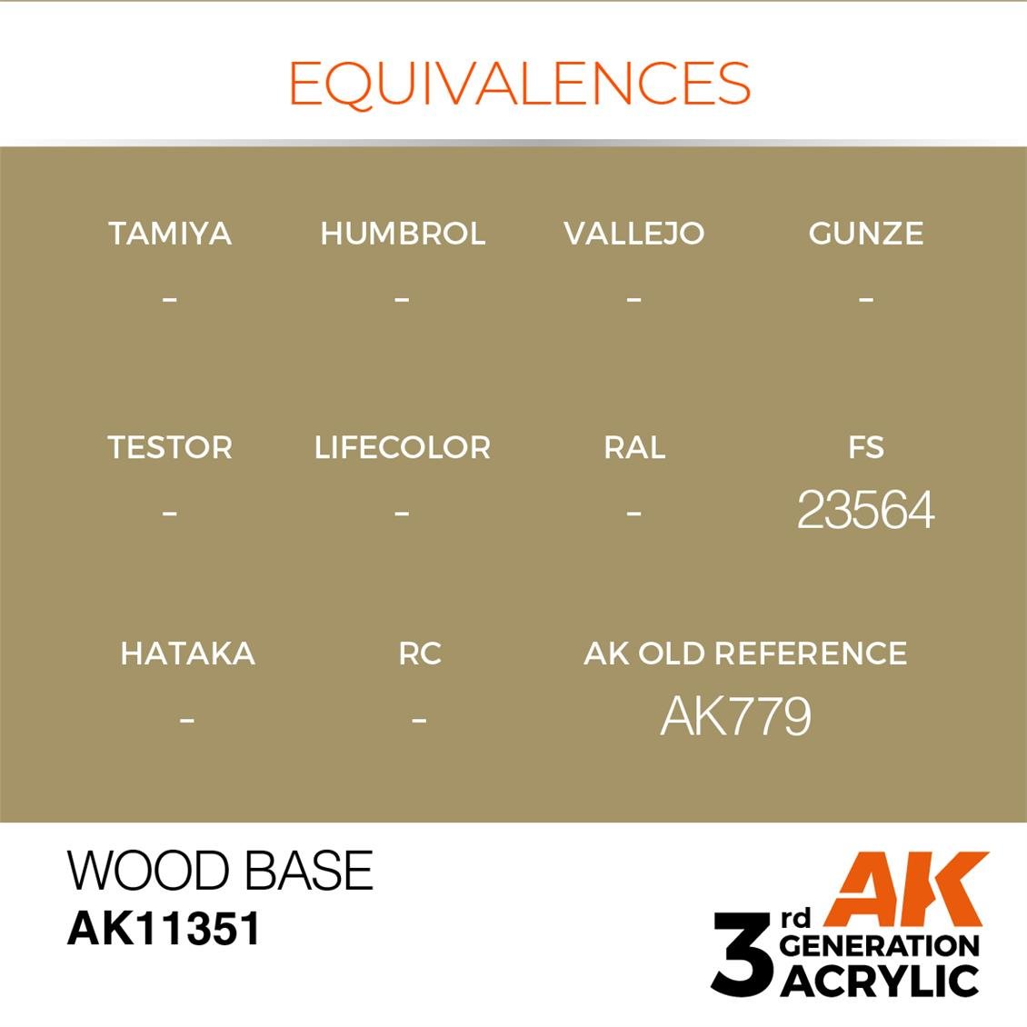 AK 11351 17 ml. Wood Base, AFV Serisi 3GEN Akrilik Model Boyası