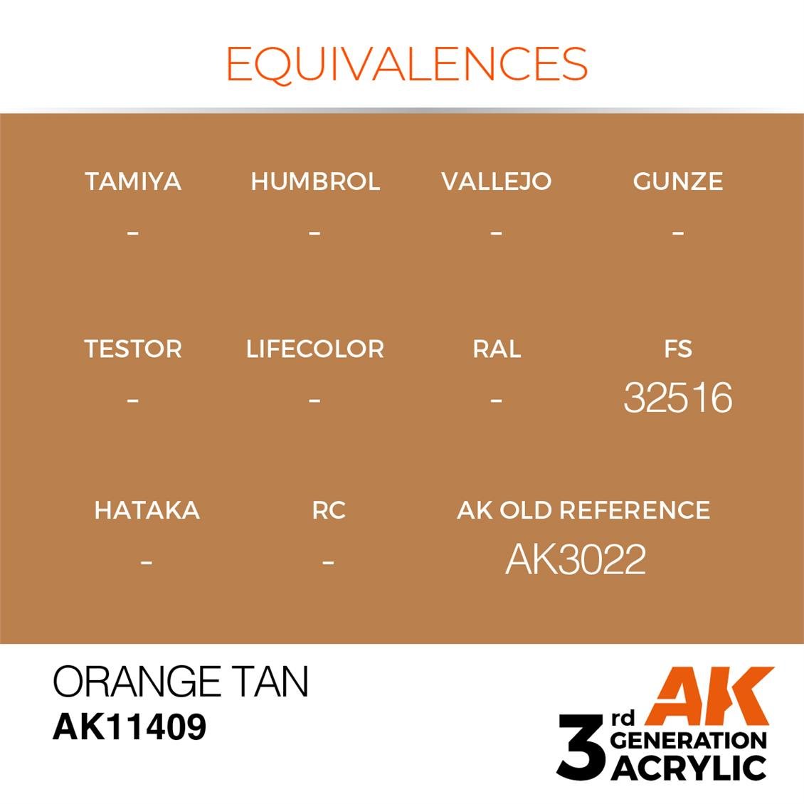 AK 11409 17 ml. Orange Tan, Figür Serisi 3GEN Akrilik Model Boyası
