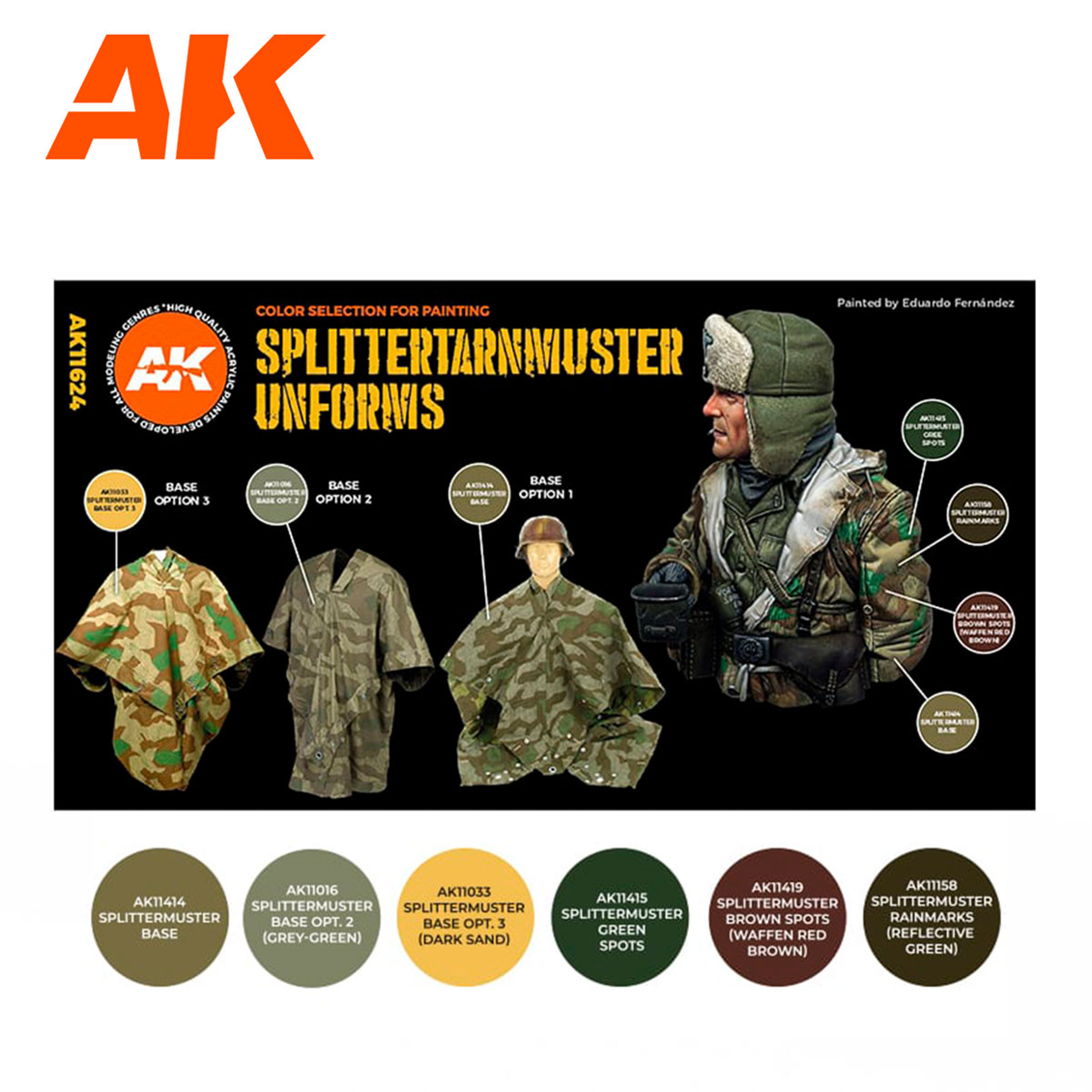 AK 11624 6 x17 ml. Sıçrama Desenli Uniformalar, Akrilik 3GEN Model Boyası Seti
