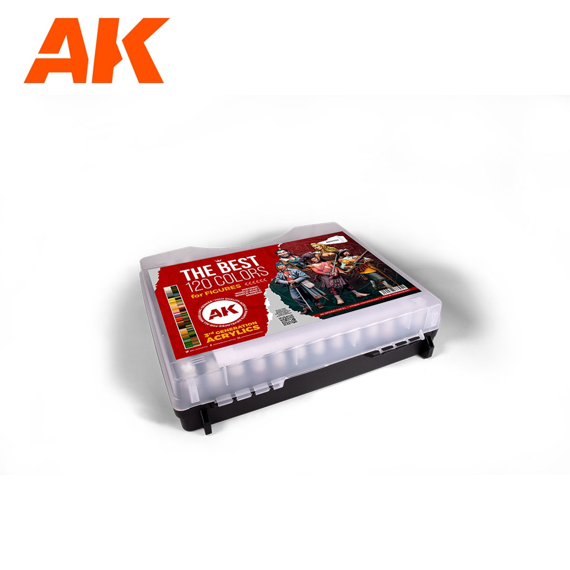 AK 11704 120x17 ml. Figür Renkleri, Plastik Taşıma Çantalı, Akrilik 3GEN Model Boyası Seti