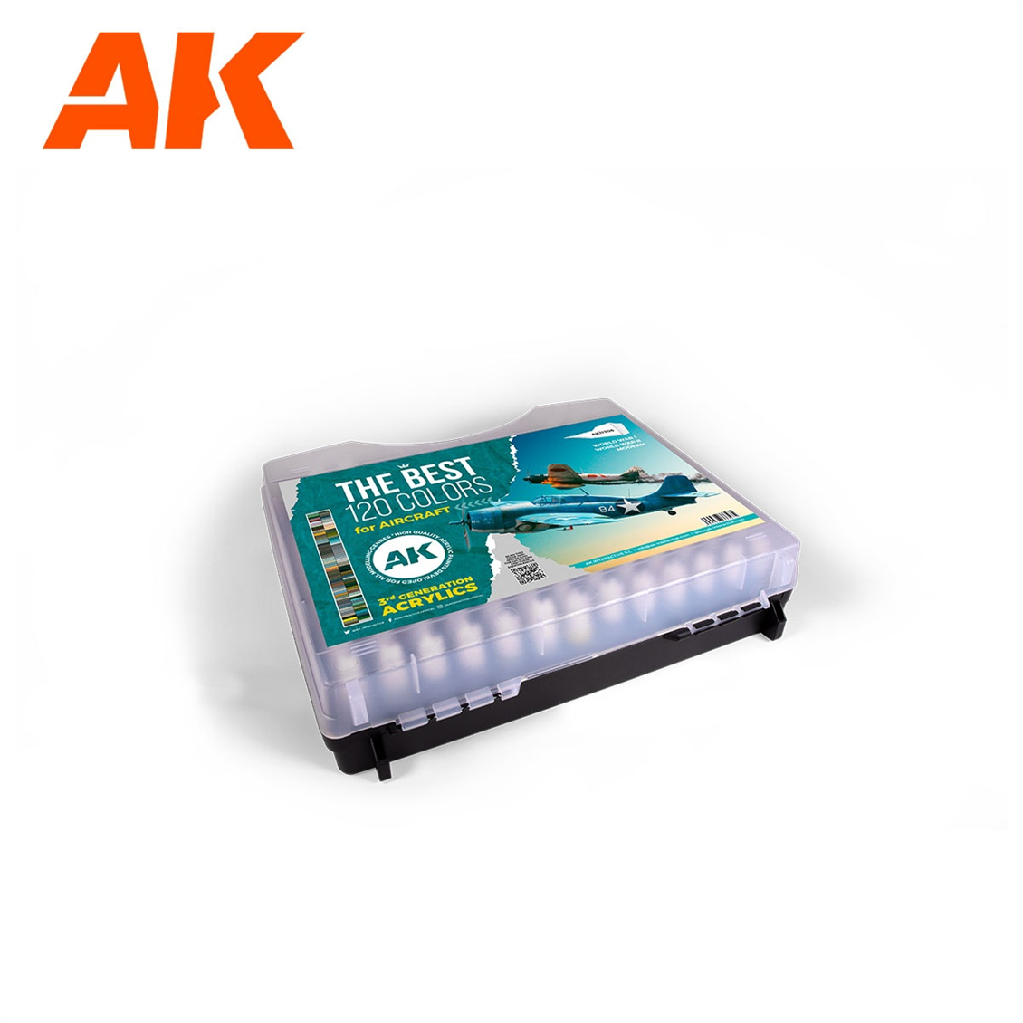 AK 11706 120x17 ml. Aircraft Renkleri, Plastik Taşıma Çantalı, Akrilik 3GEN Model Boyası Seti