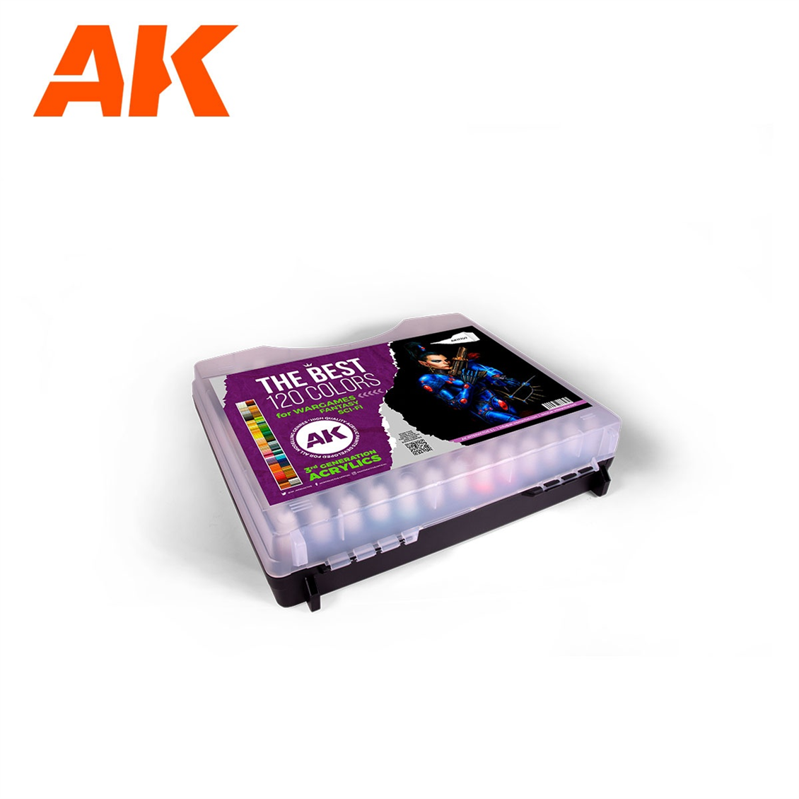 AK 11707 120x17 ml. Wargame Renkleri, Plastik Taşıma Çantalı, Akrilik 3GEN Wargame Model Boyası Seti