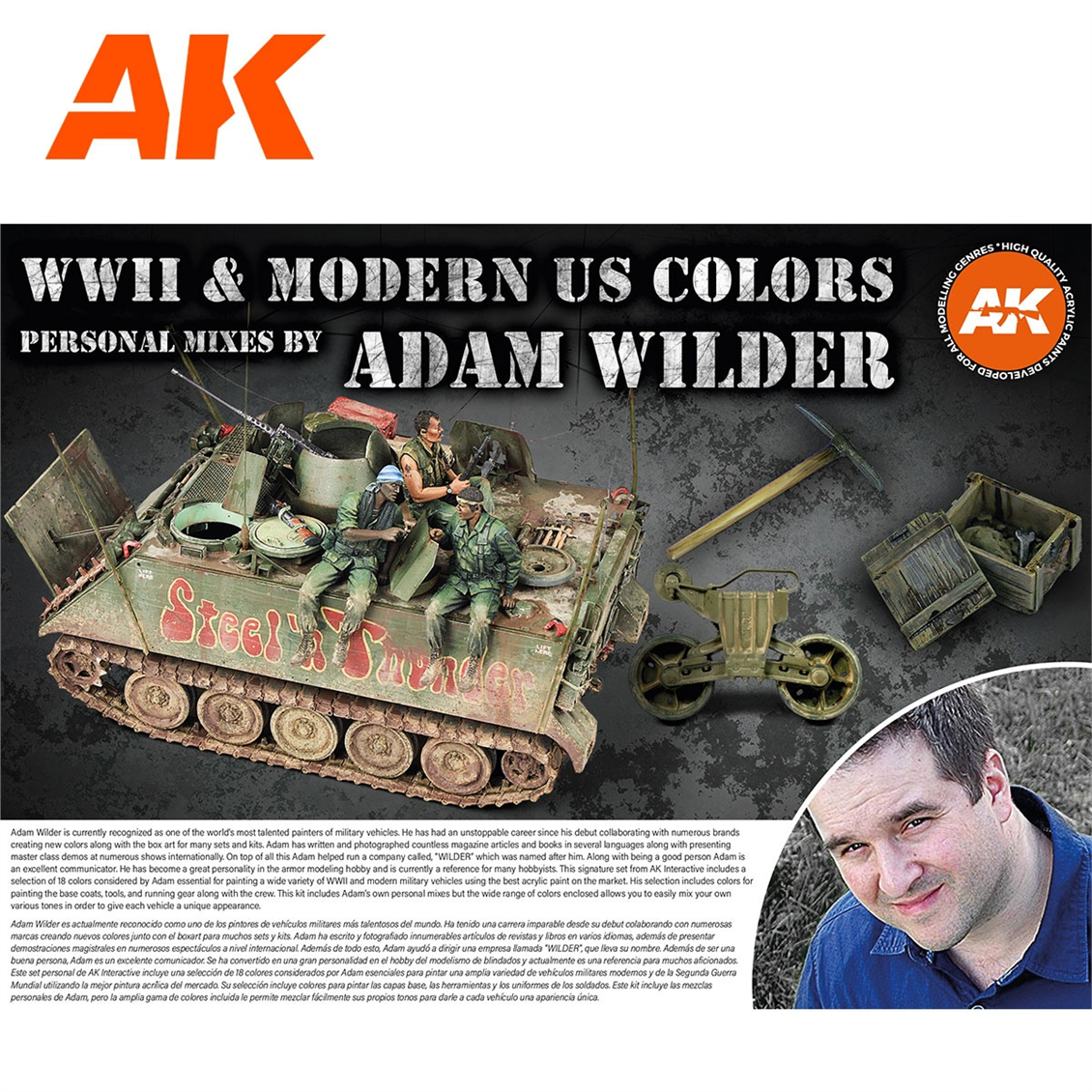 AK 11763 18x17 ml. WWII ve Modern Askeri Araçlar, (Adam Wilder Tasarımı) Akrilik 3GEN Model Boyası Seti