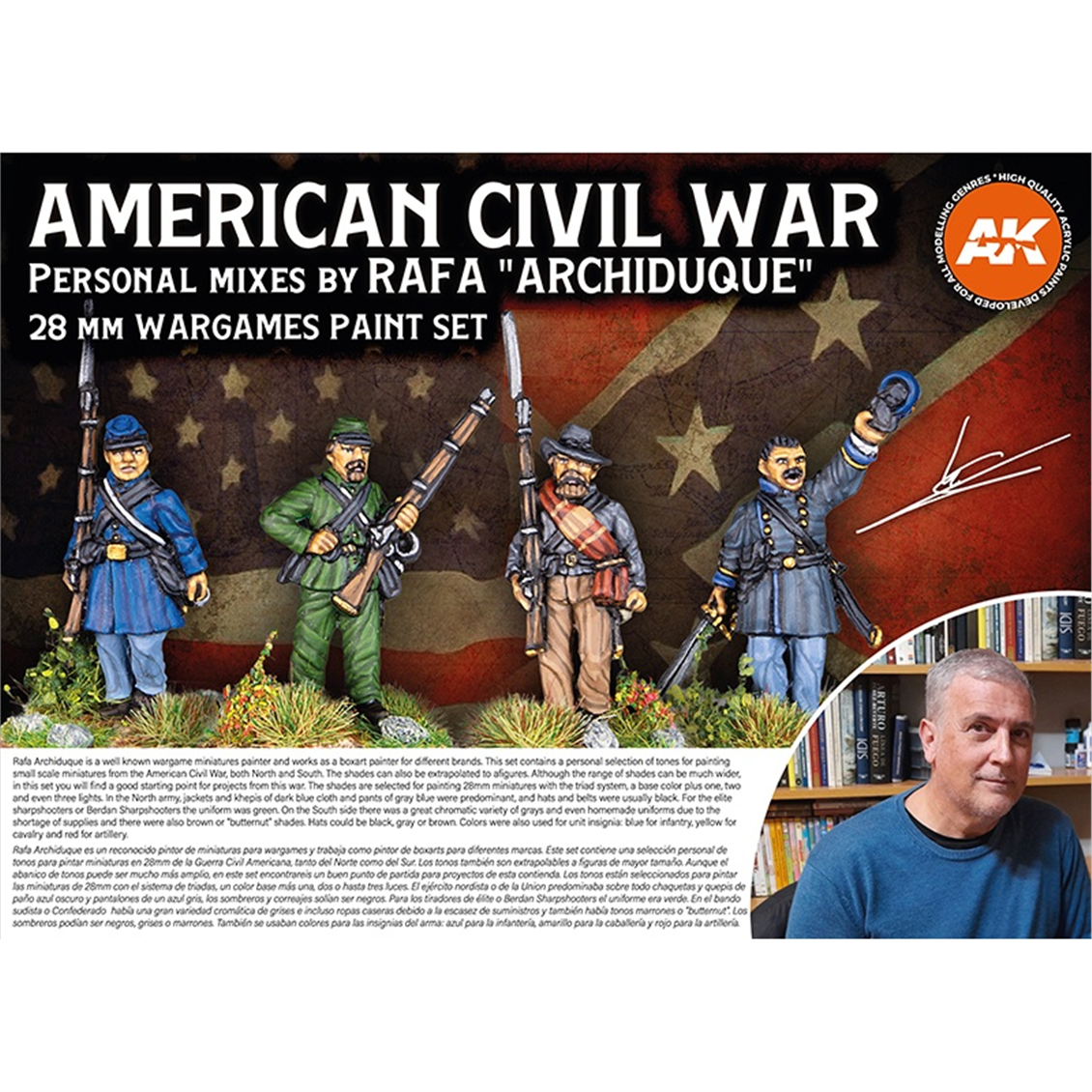 AK 11764 18x17 ml. Amerika İç Savaşı, (Rafa Archiduque Tasarımı) Akrilik 3GEN Model Boyası Seti