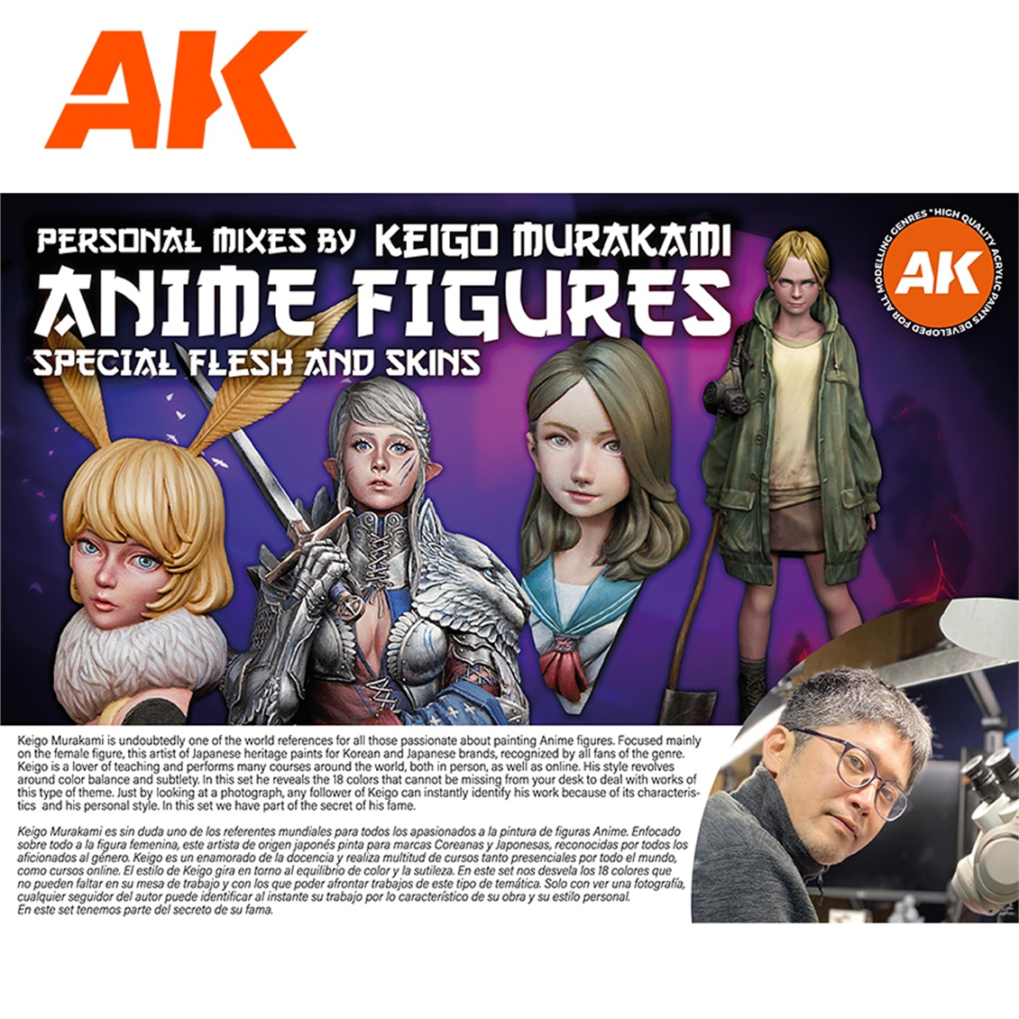 AK 11765 18x17 ml. Anime Figürler, (Keigo Murakami Tasarımı) Akrilik 3GEN Model Boyası Seti