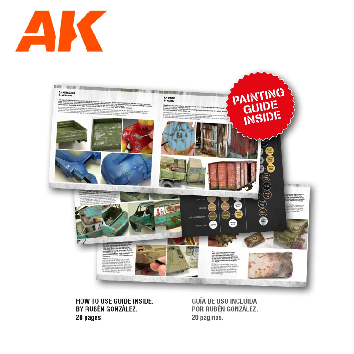AK 11767 18x17 ml. Eskitme Efektleri, (Kristof Pulinckx Tasarımı) Akrilik 3GEN Model Boyası Seti