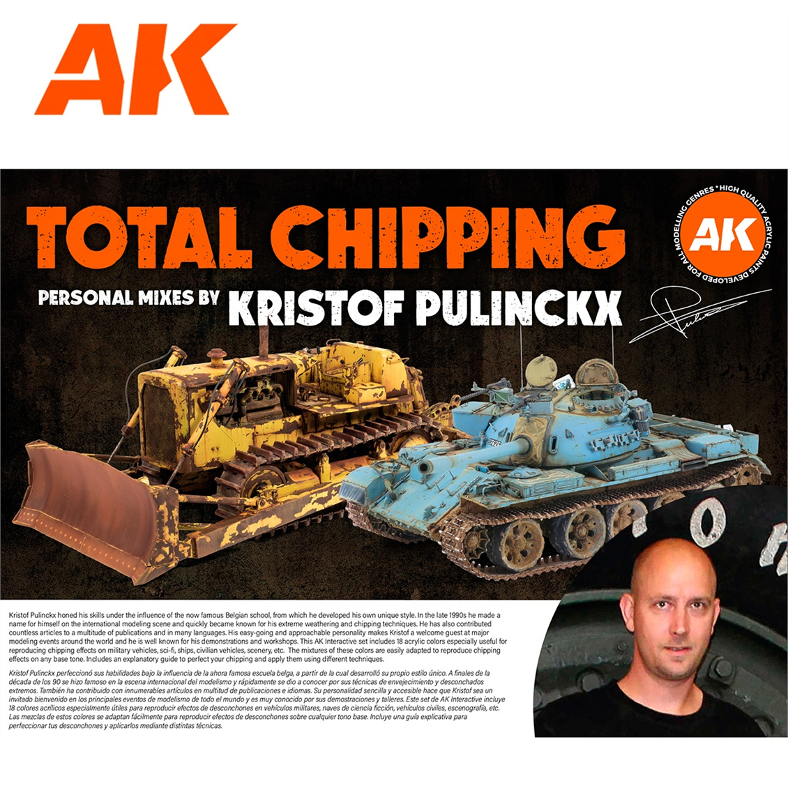 AK 11767 18x17 ml. Eskitme Efektleri, (Kristof Pulinckx Tasarımı) Akrilik 3GEN Model Boyası Seti