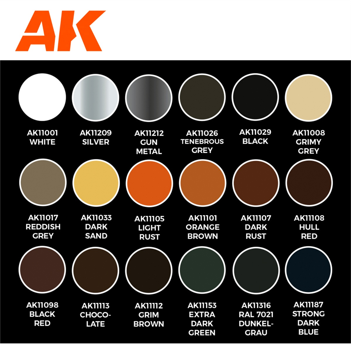 AK 11767 18x17 ml. Eskitme Efektleri, (Kristof Pulinckx Tasarımı) Akrilik 3GEN Model Boyası Seti