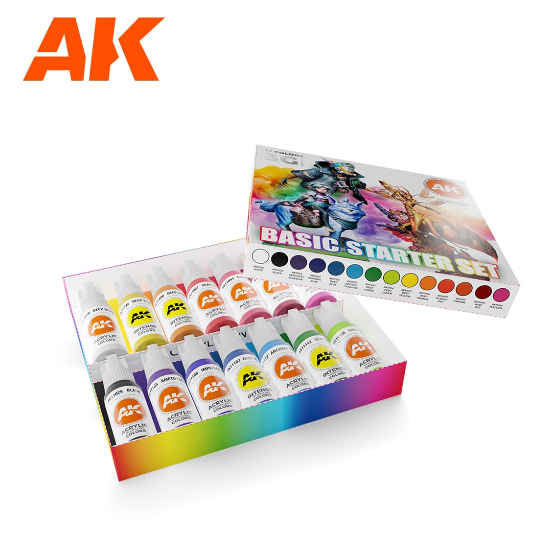 AK 11775 14x17 ml. Geçiş Renkleri Temel Seti, Akrilik 3GEN Model Boyası Seti