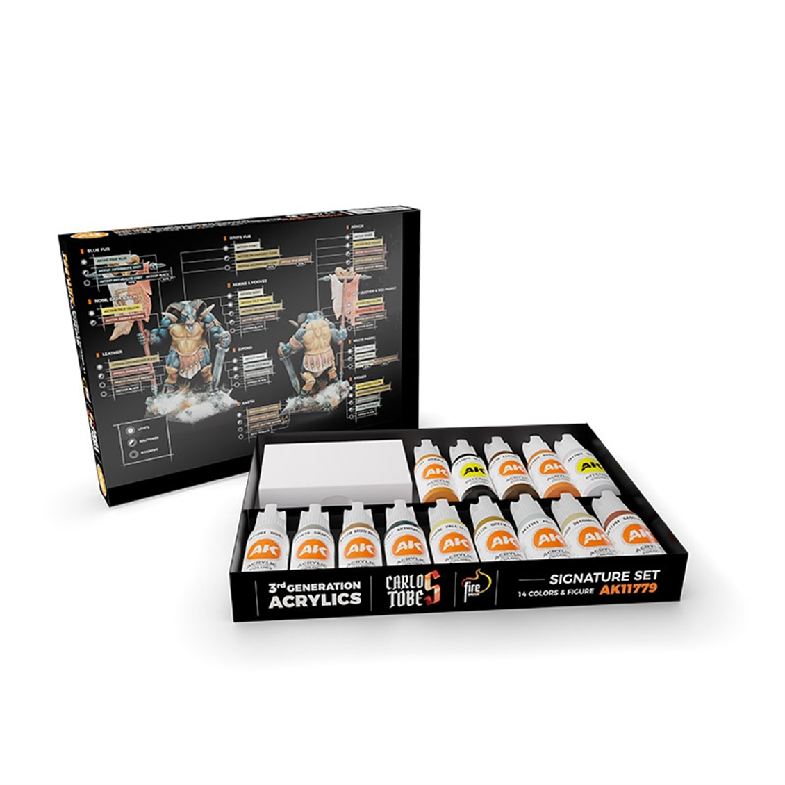 AK 11779 14x17 ml. Savaşcı Aries Figürü ve Boyaları, (Carlos Tobes Tasarımı) Akrilik 3GEN Wargame Model Boyası Seti