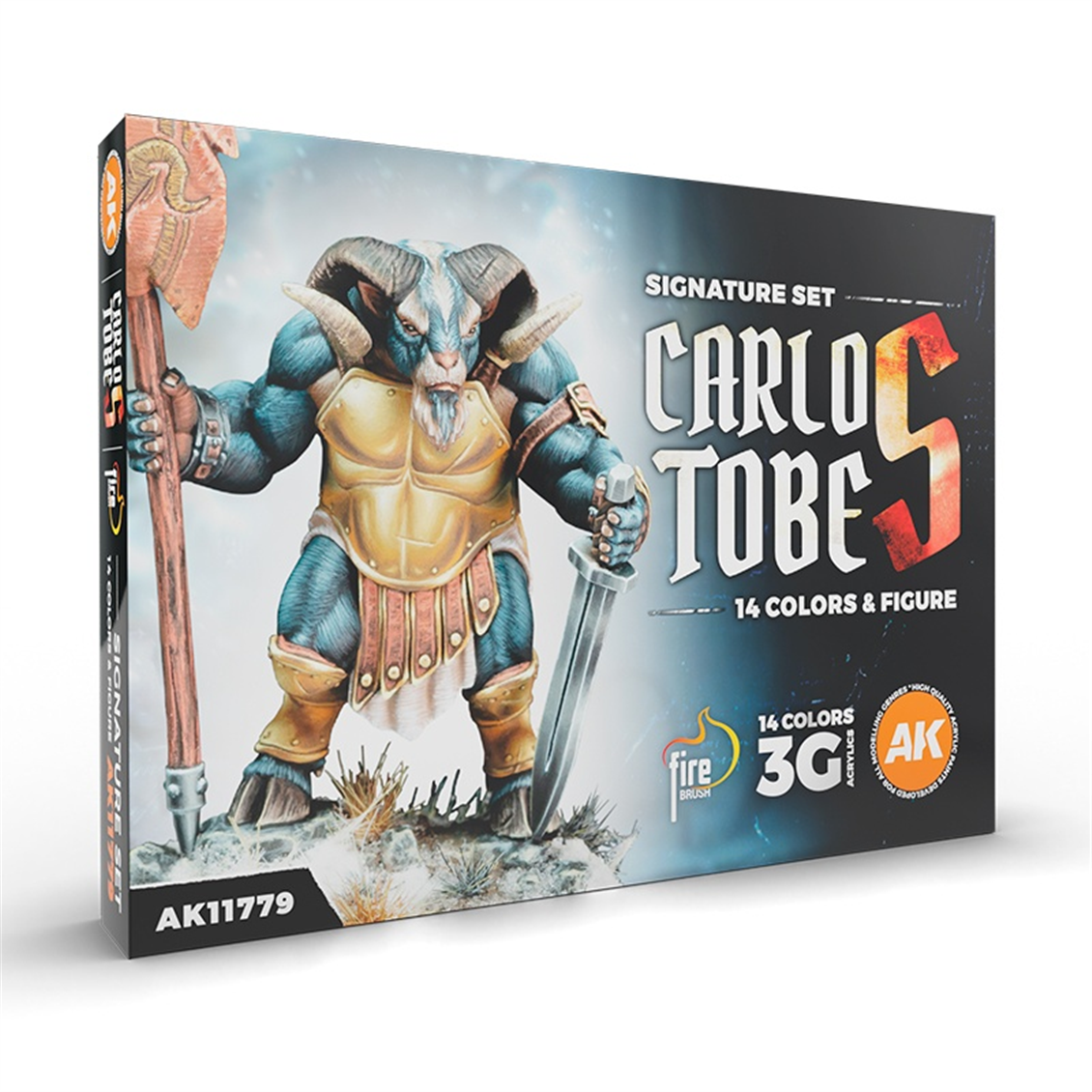 AK 11779 14x17 ml. Savaşcı Aries Figürü ve Boyaları, (Carlos Tobes Tasarımı) Akrilik 3GEN Wargame Model Boyası Seti