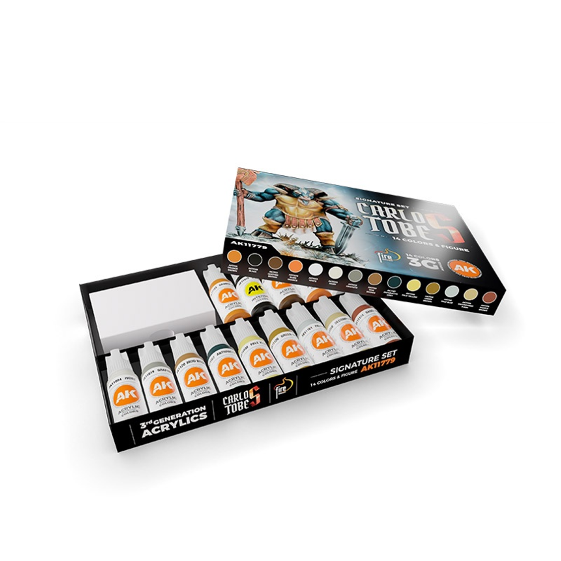AK 11779 14x17 ml. Savaşcı Aries Figürü ve Boyaları, (Carlos Tobes Tasarımı) Akrilik 3GEN Wargame Model Boyası Seti