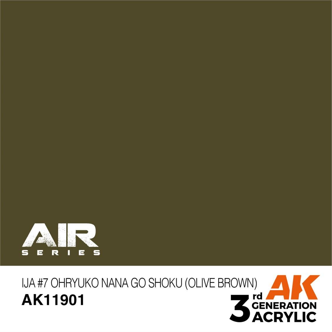 AK 11901 17 ml. IJA #7 Ohryuko Nana Go Shoku (Olive Brown), Aircraft Serisi 3GEN Akrilik Model Boyası