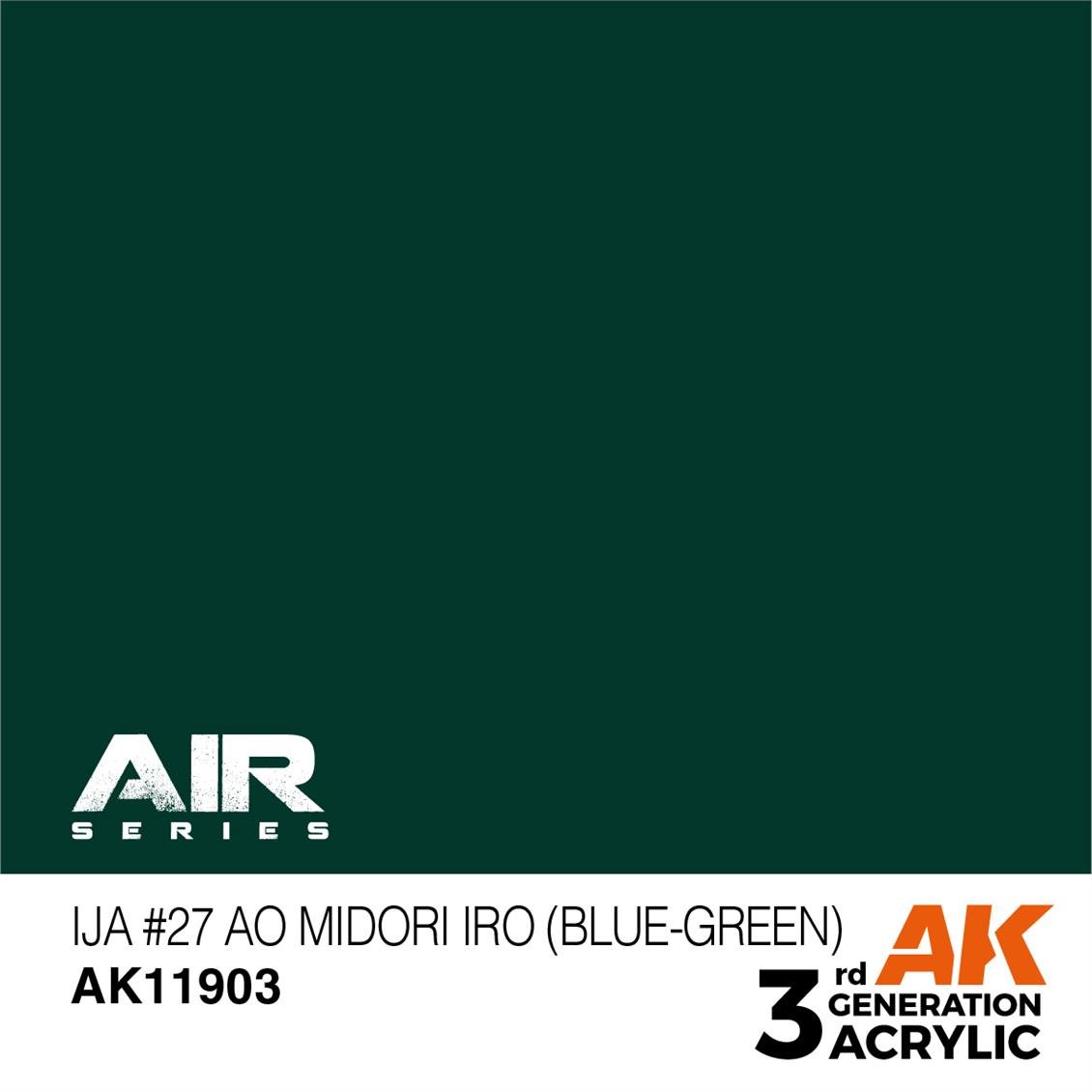 AK 11903 17 ml. IJA #27 Ao Midori iro (Blue-Green), Aircraft Serisi 3GEN Akrilik Model Boyası