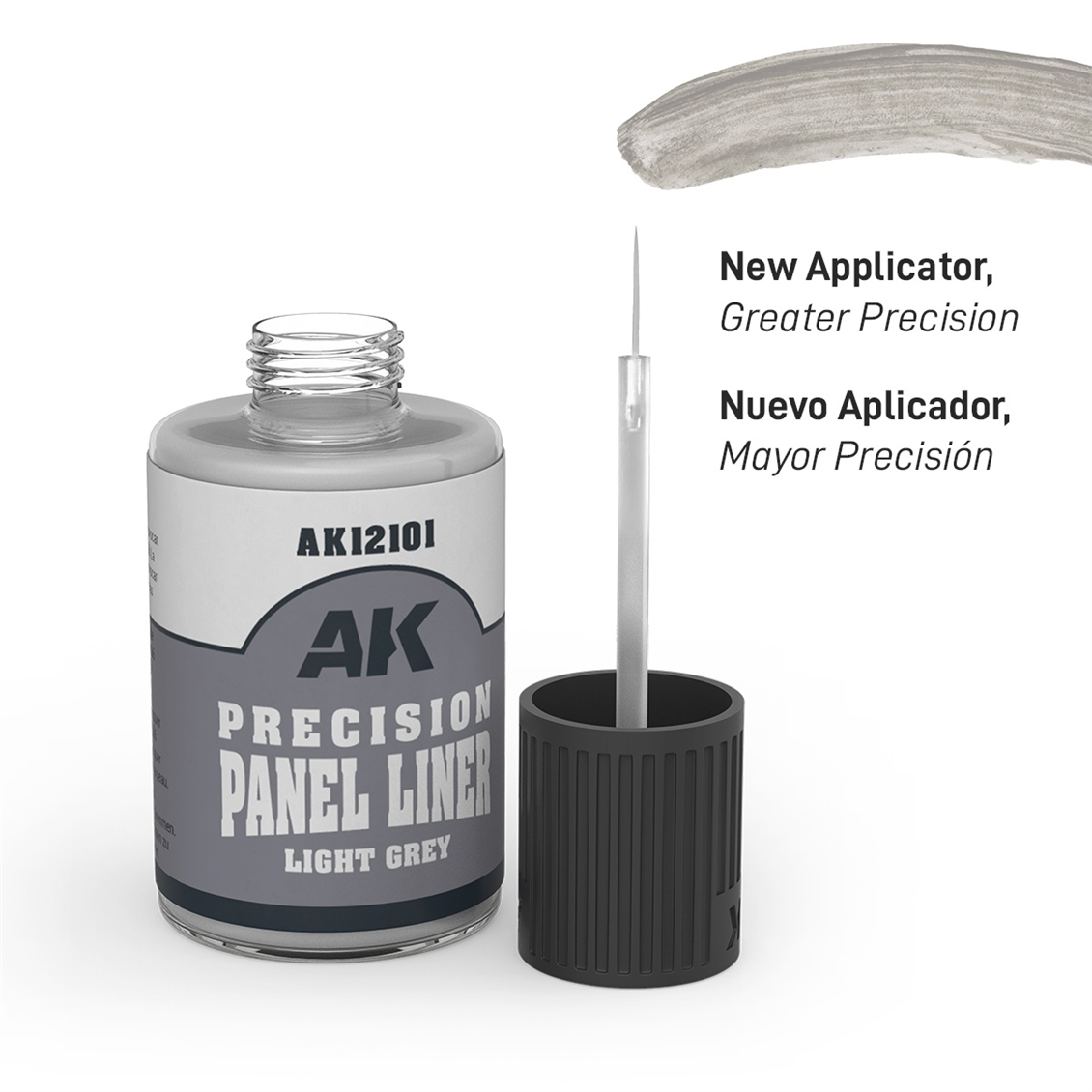 AK 12101 30 ml. Açık Gri Paneliner, Fırçalı Kapaklı, Enamel Boya