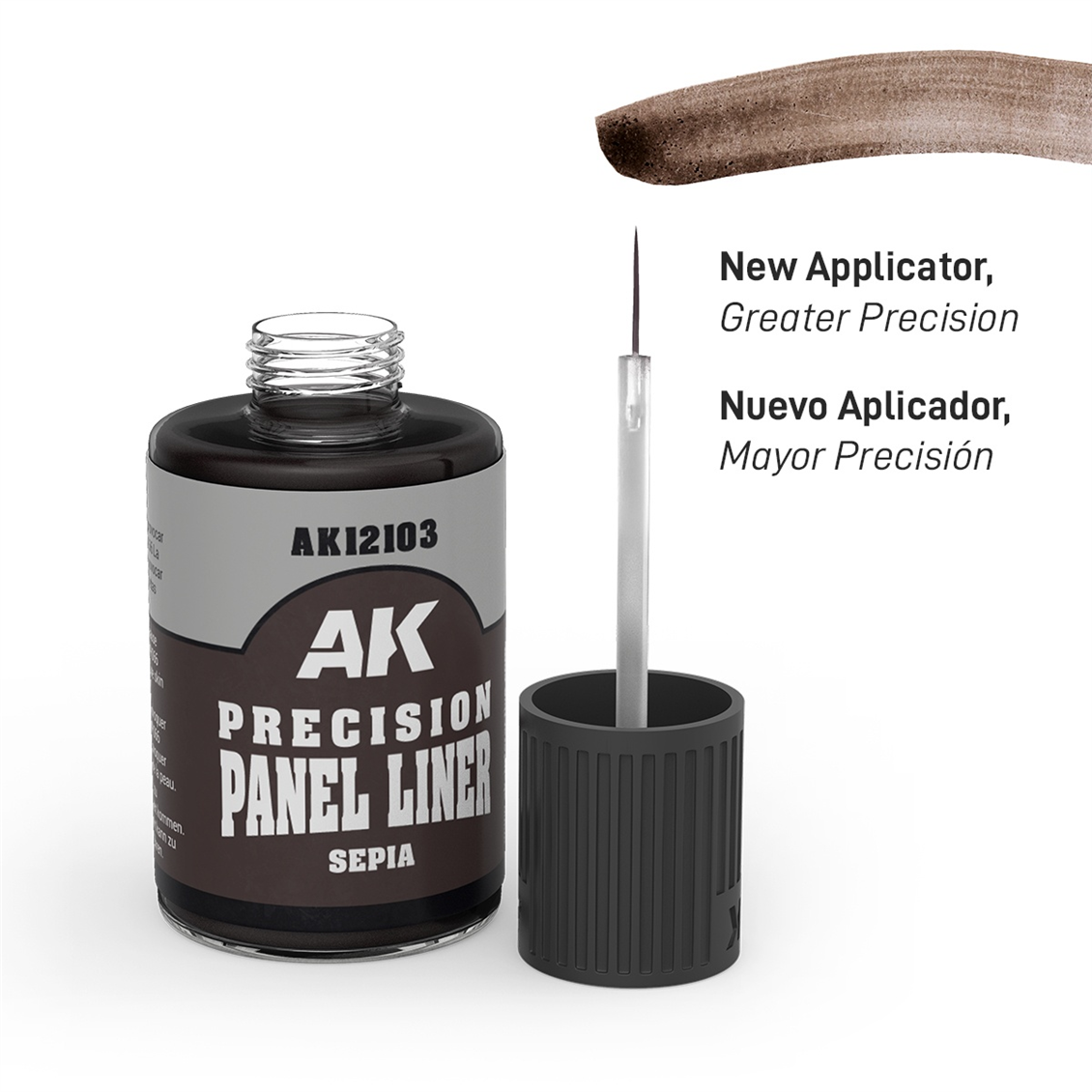 AK 12103 30 ml. Sepia Paneliner, Fırçalı Kapaklı, Enamel Boya