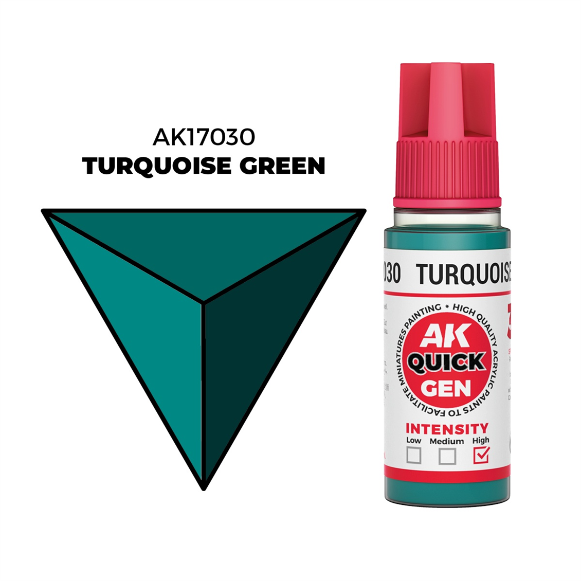 AK 17030 18 ml. Turquoise Green, QuickGen Serisi Akrilik Model Boyası