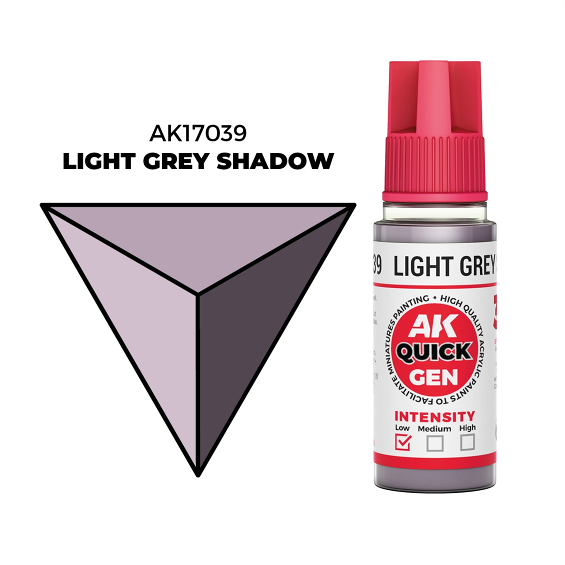 AK 17039 18 ml. Light  Grey Shadow, QuickGen Serisi Akrilik Model Boyası
