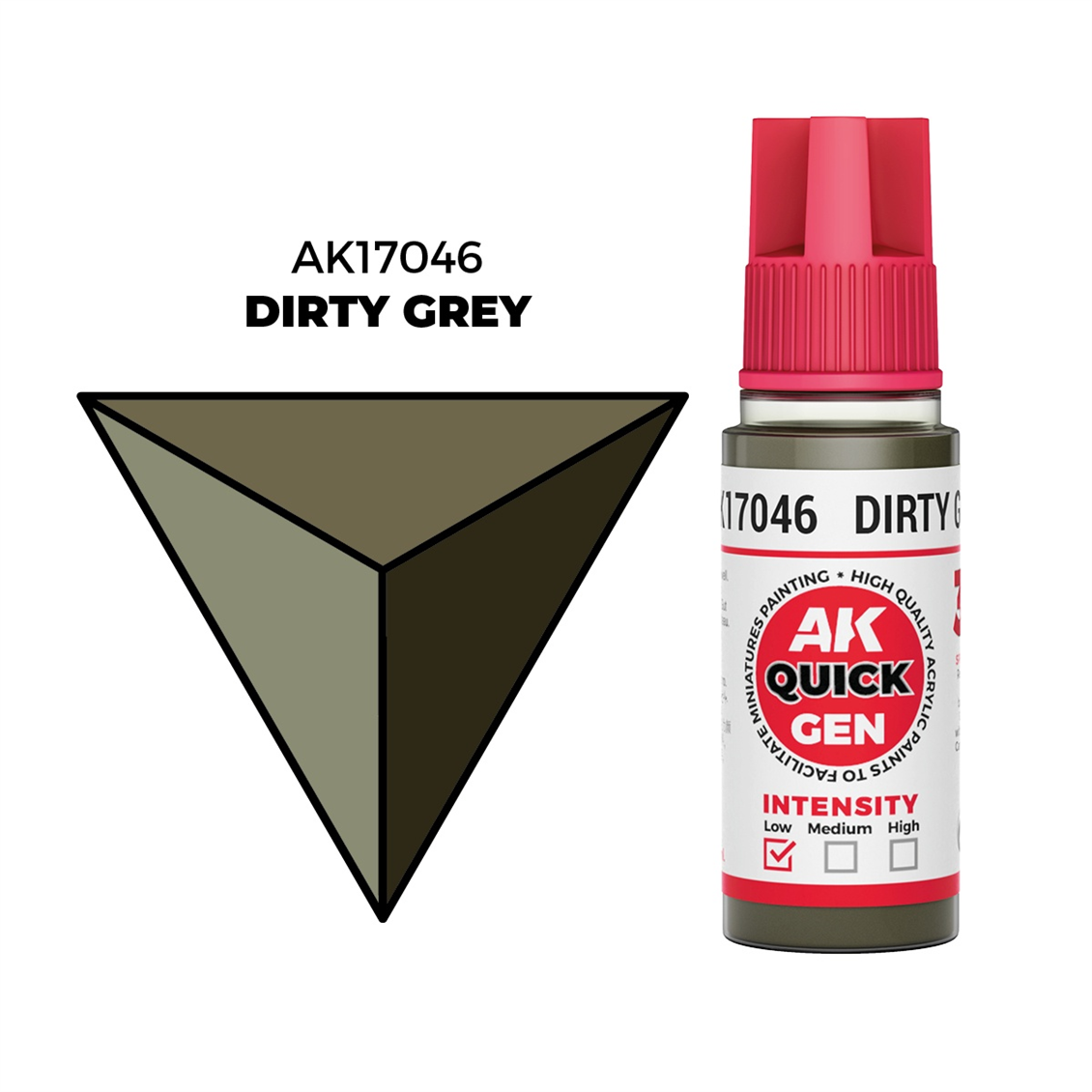 AK 17046 18 ml. Dirty Grey, QuickGen Serisi Akrilik Model Boyası