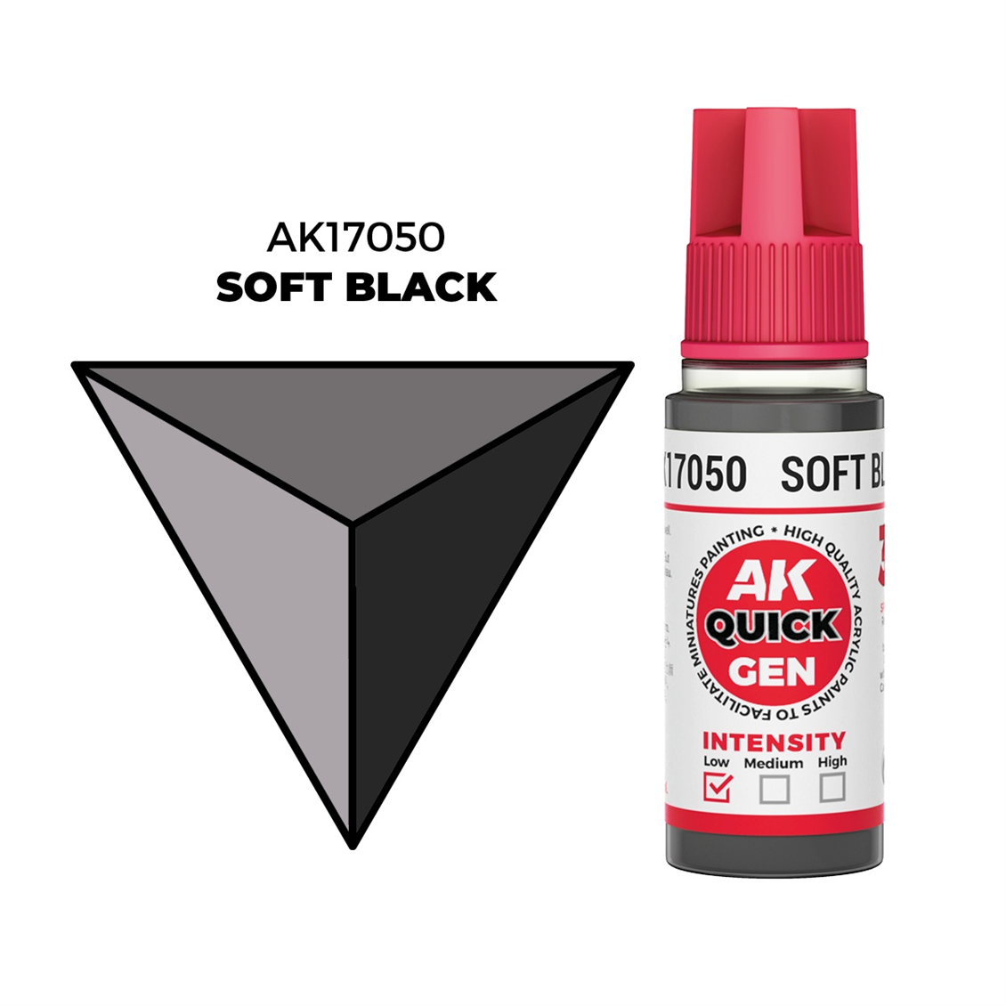 AK 17050 18 ml. Soft Black, QuickGen Serisi Akrilik Model Boyası