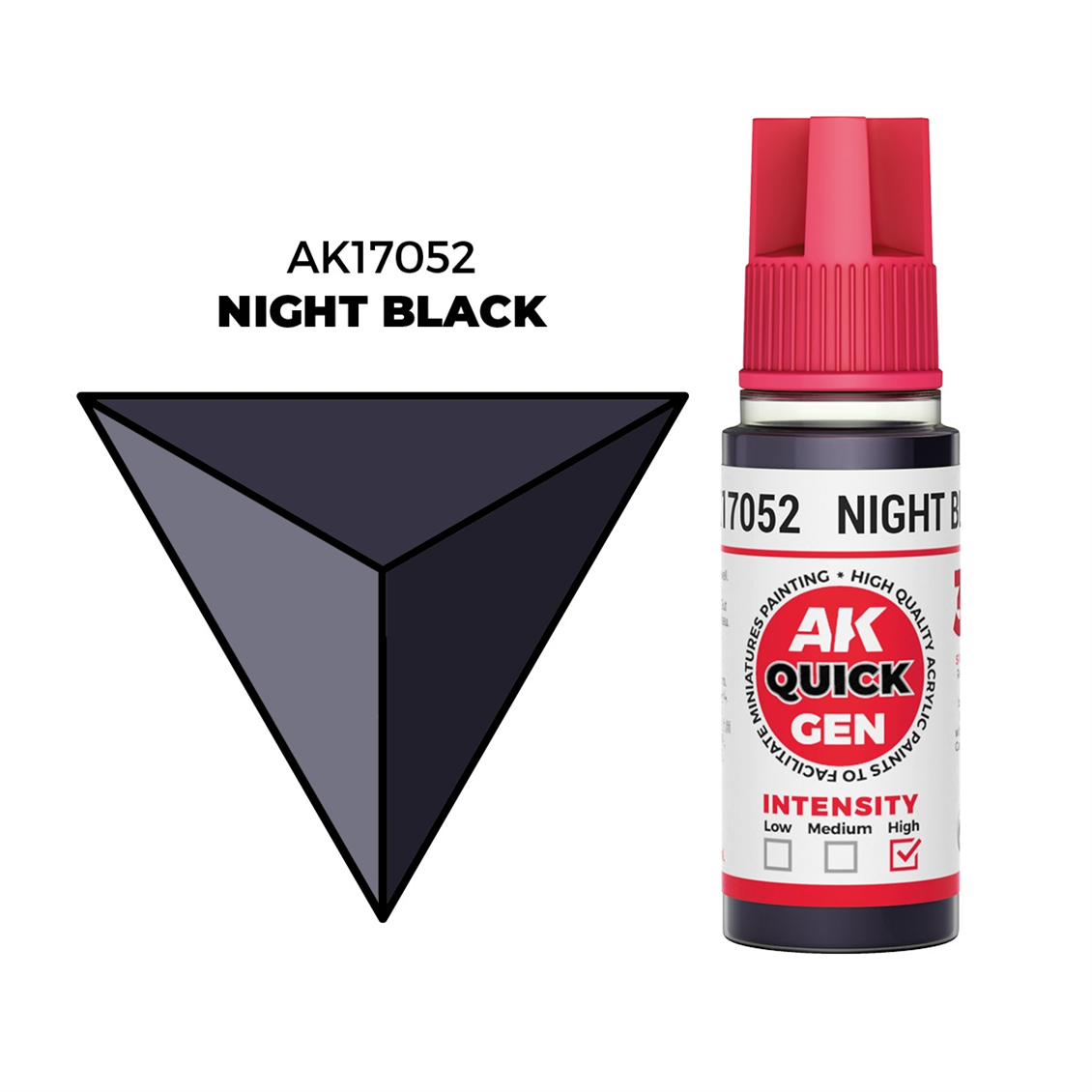 AK 17052 18 ml. Night Black, QuickGen Serisi Akrilik Model Boyası
