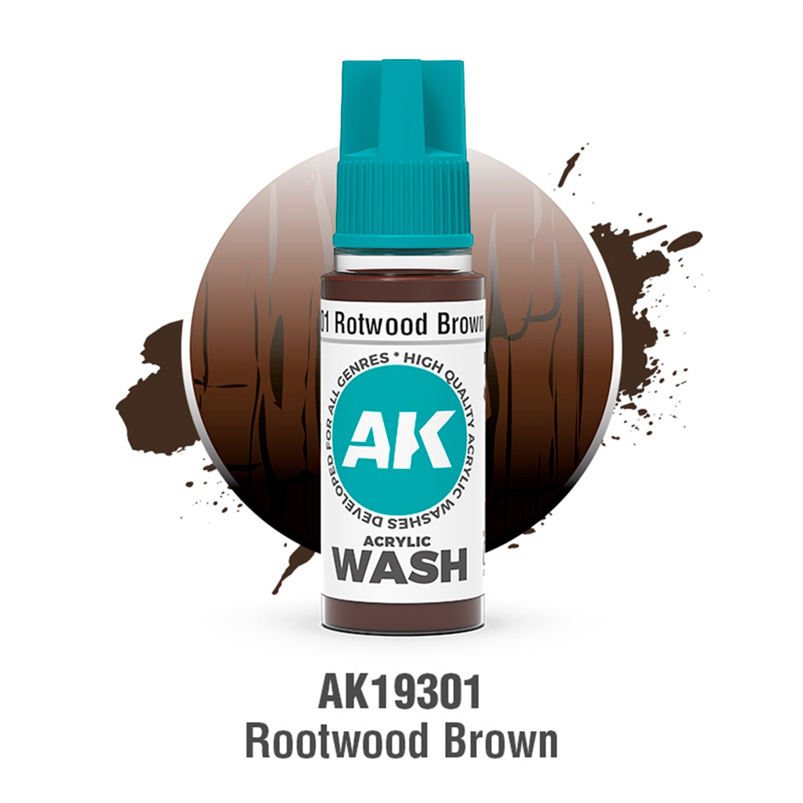 AK 19301 18 ml. Rotwood Brown Akrilik Wash (Yıkama Boyası)