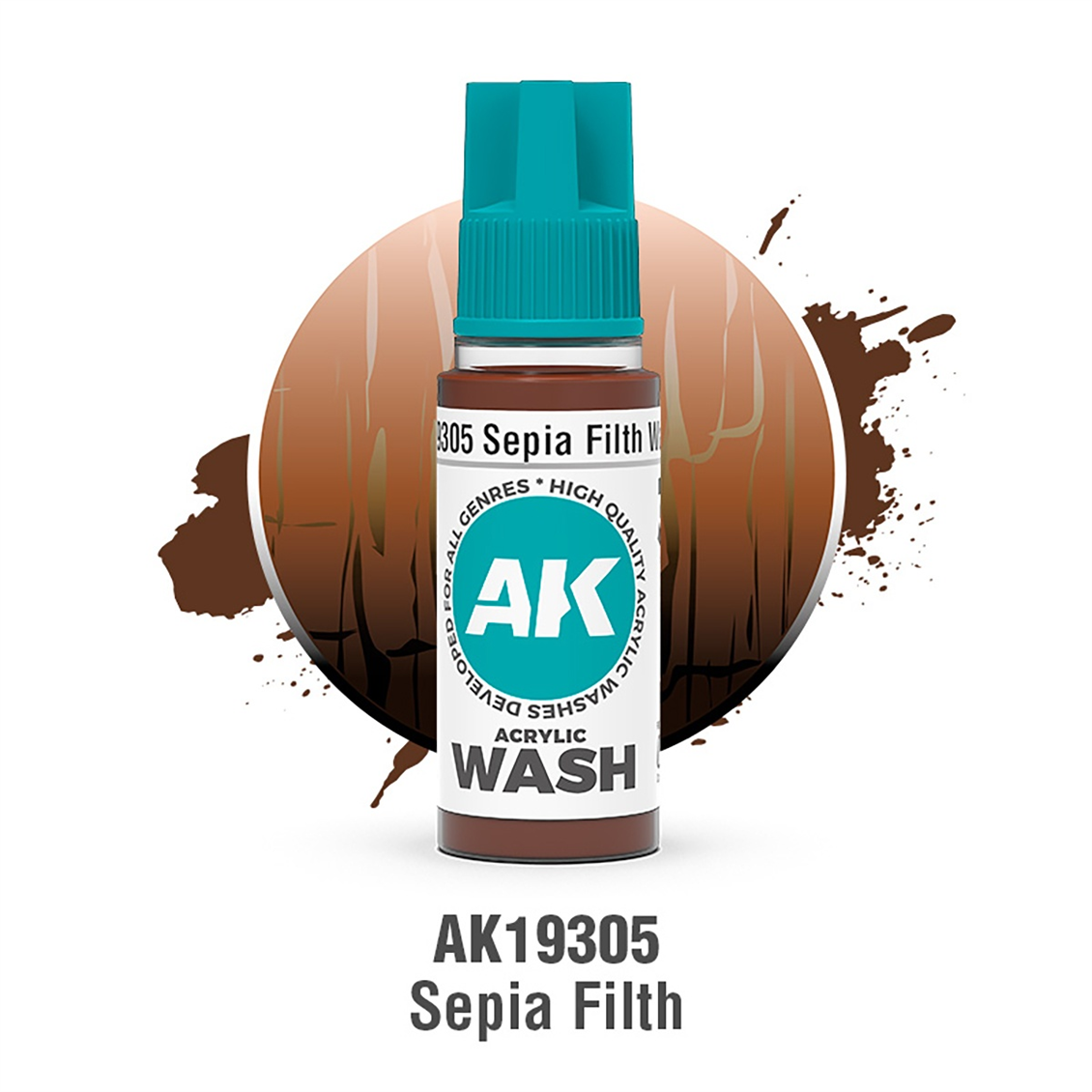 AK 19305 18 ml. Sepia Filth Akrilik Wash (Yıkama Boyası)