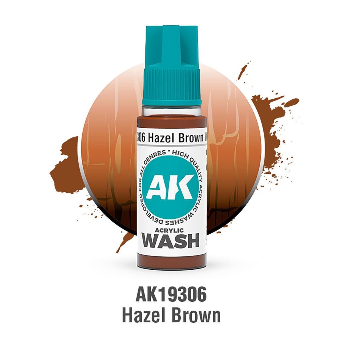 AK 19306 18 ml. Hazel Brown Akrilik Wash (Yıkama Boyası)