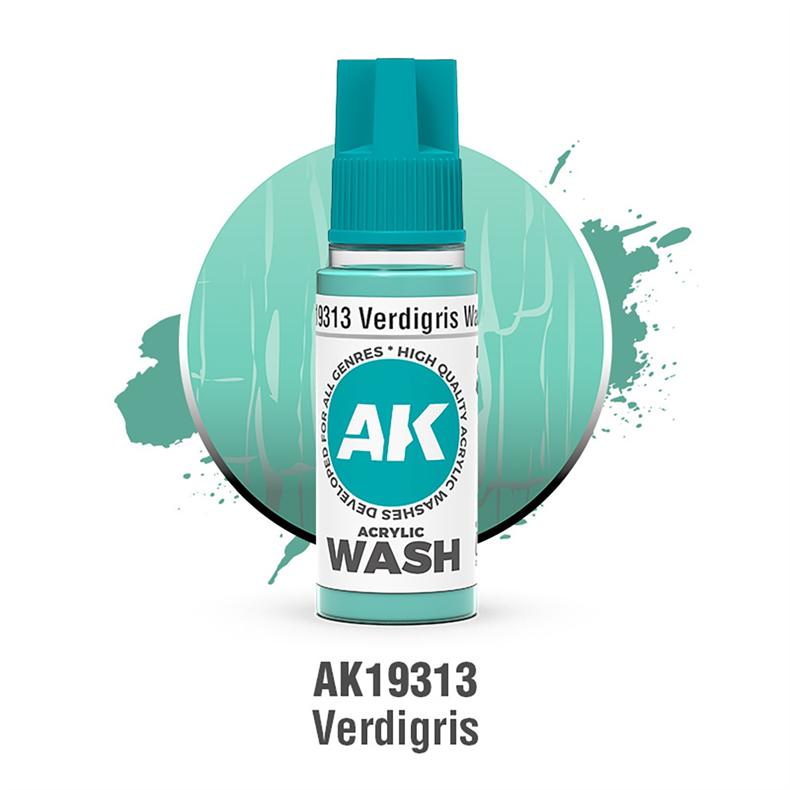 AK 19313 18 ml. Verdigris Akrilik Wash (Yıkama Boyası)