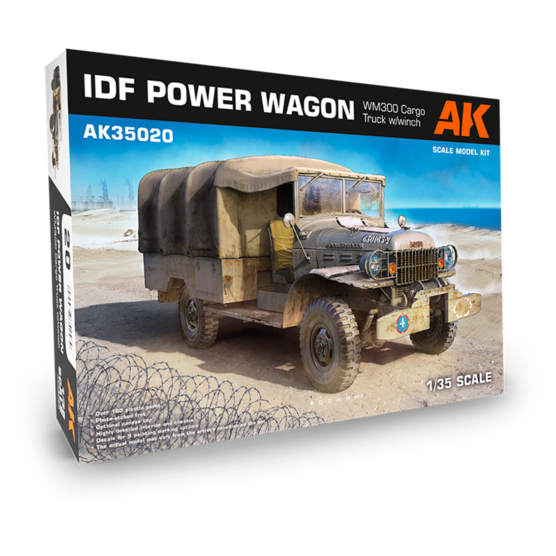 AK 35020 1/35 Ölçek, Dodge WM300 Kargo Kamyonu, Plastik model Kiti