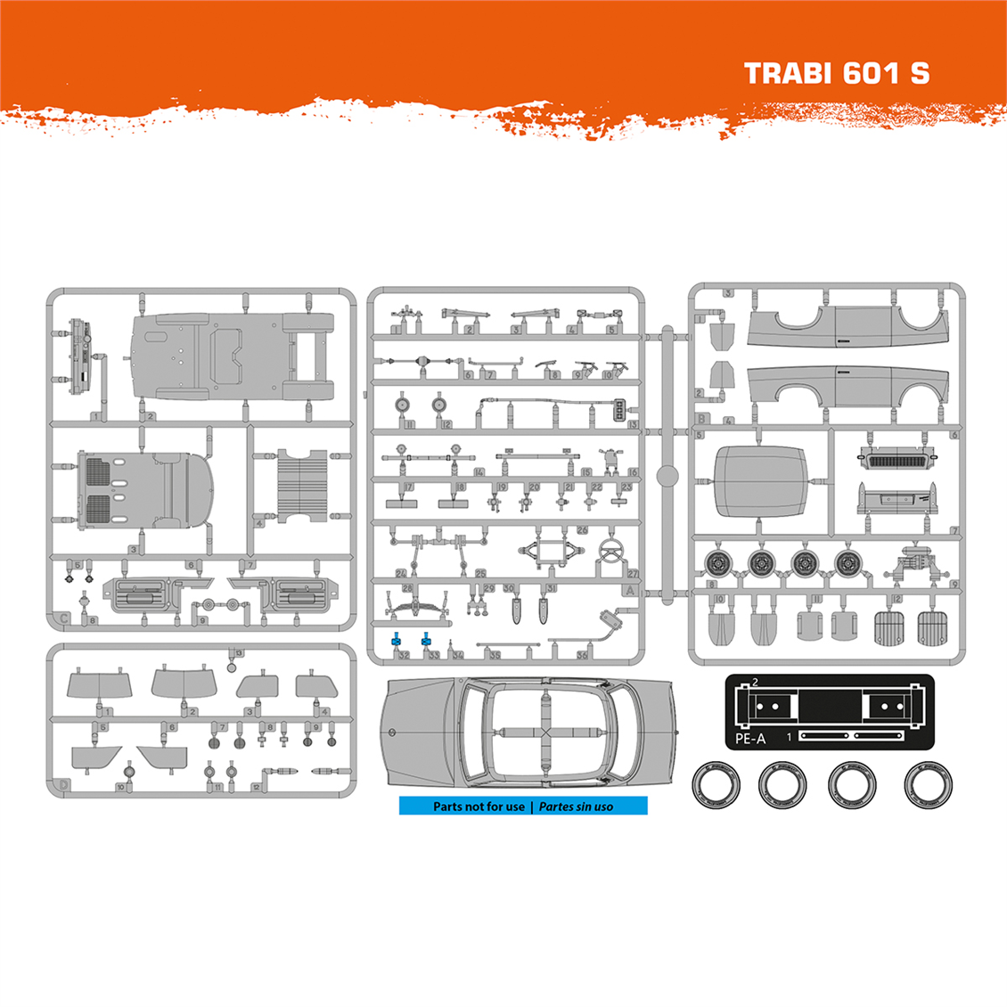 AK 35032 1/35 Ölçek, Trabi 601 S Otomobil, Plastik Model Kiti