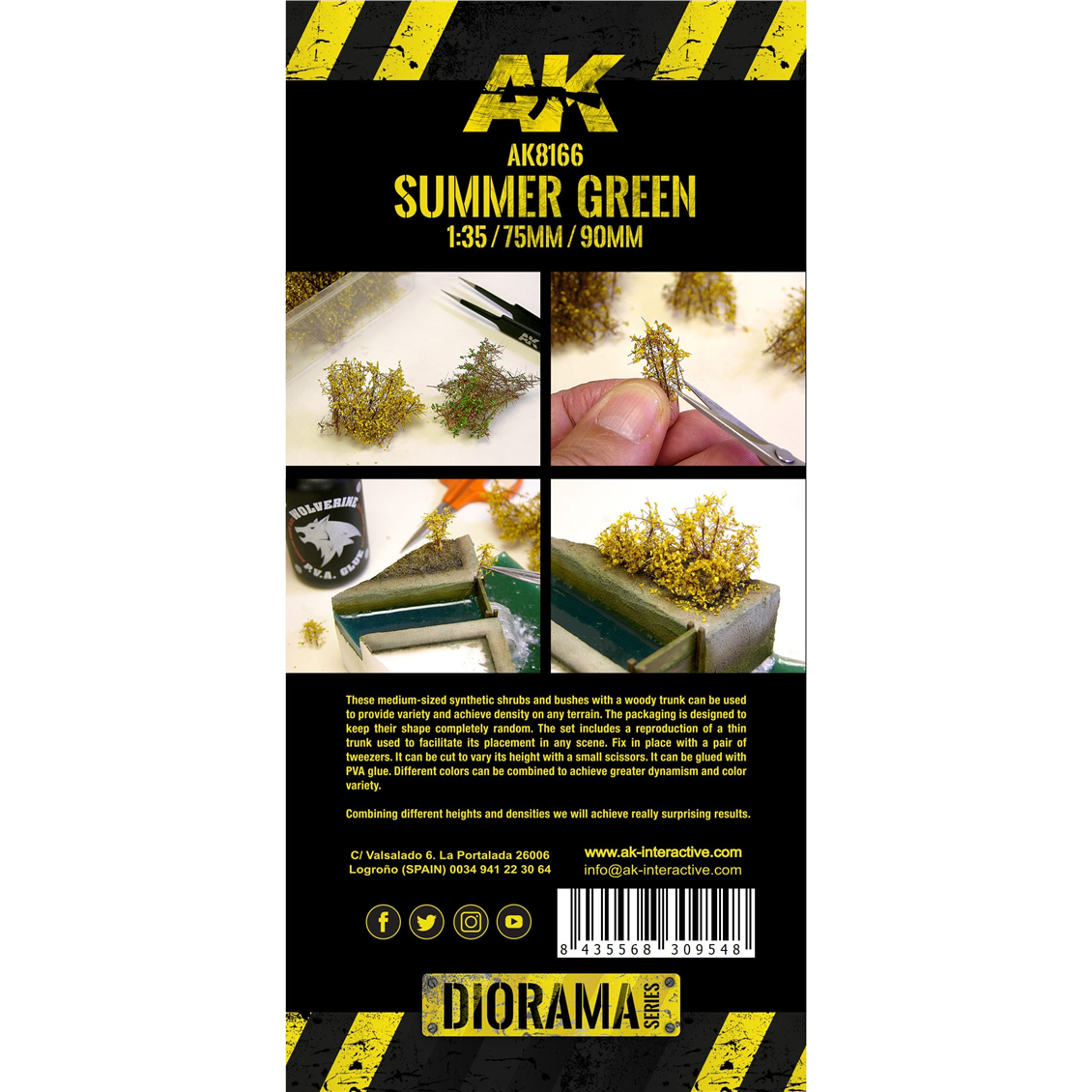 AK 8166 1/35 Ölçek, Yaz Yeşili Ağaçlar ve Çalılar, Orta Boy
