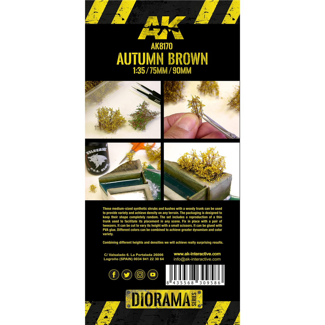 AK 8170 1/35 Ölçek, Sonbahar Kahvesi Ağaçlar ve Çalılar, Orta Boy