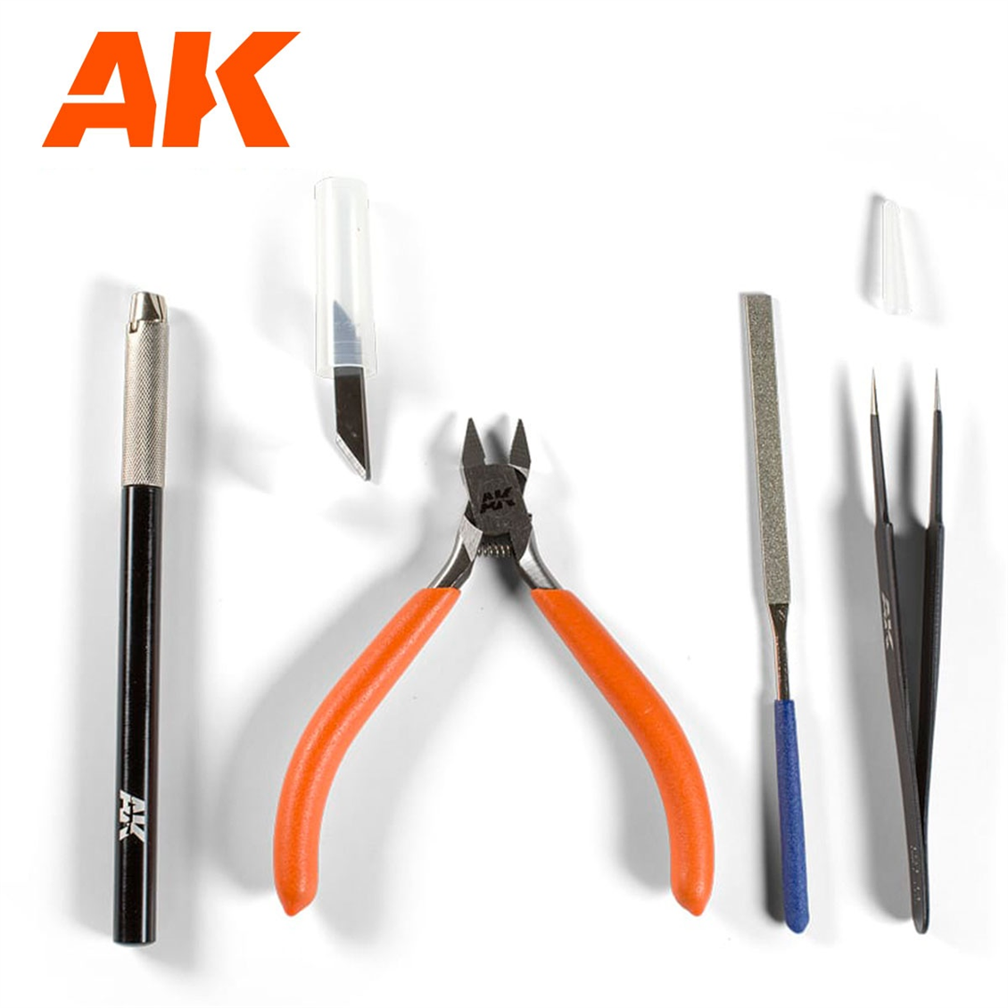 AK 9013 El Aletleri Seti (Düz Cımbız,Kesme Pensesi, Maket Bıçağı, Metal Eye)