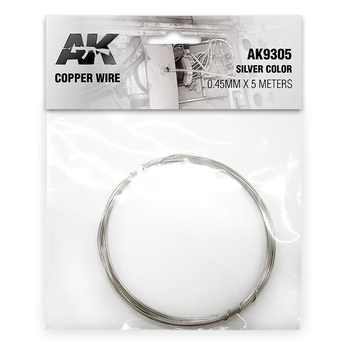 AK 9305 Bakır Tel, Gümüş Renkte, 0,45 mm. Çap, 5 Metre