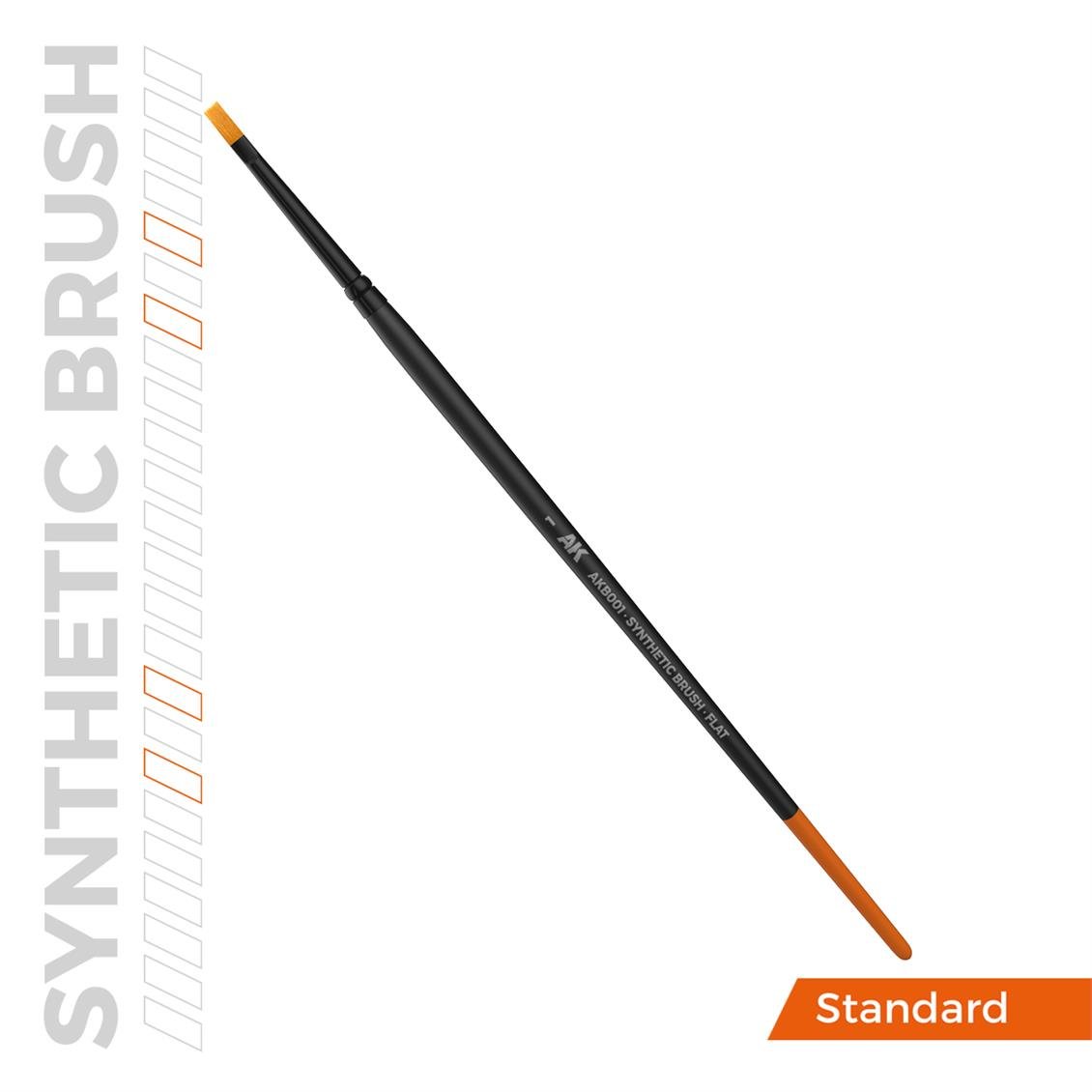 AK AKB001 No.1 Yassı Uclu, Sentetik Kıllı Boya Fırçası