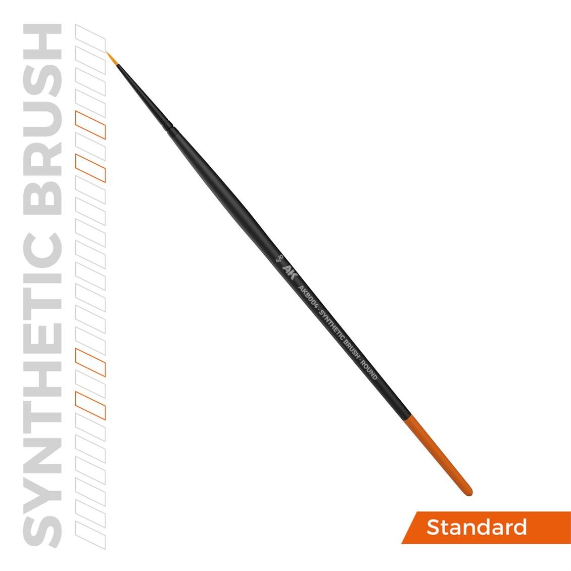 AK AKB004 No.4/0 Yuvarlak Uclu, Sentetik Kıllı Boya Fırçası