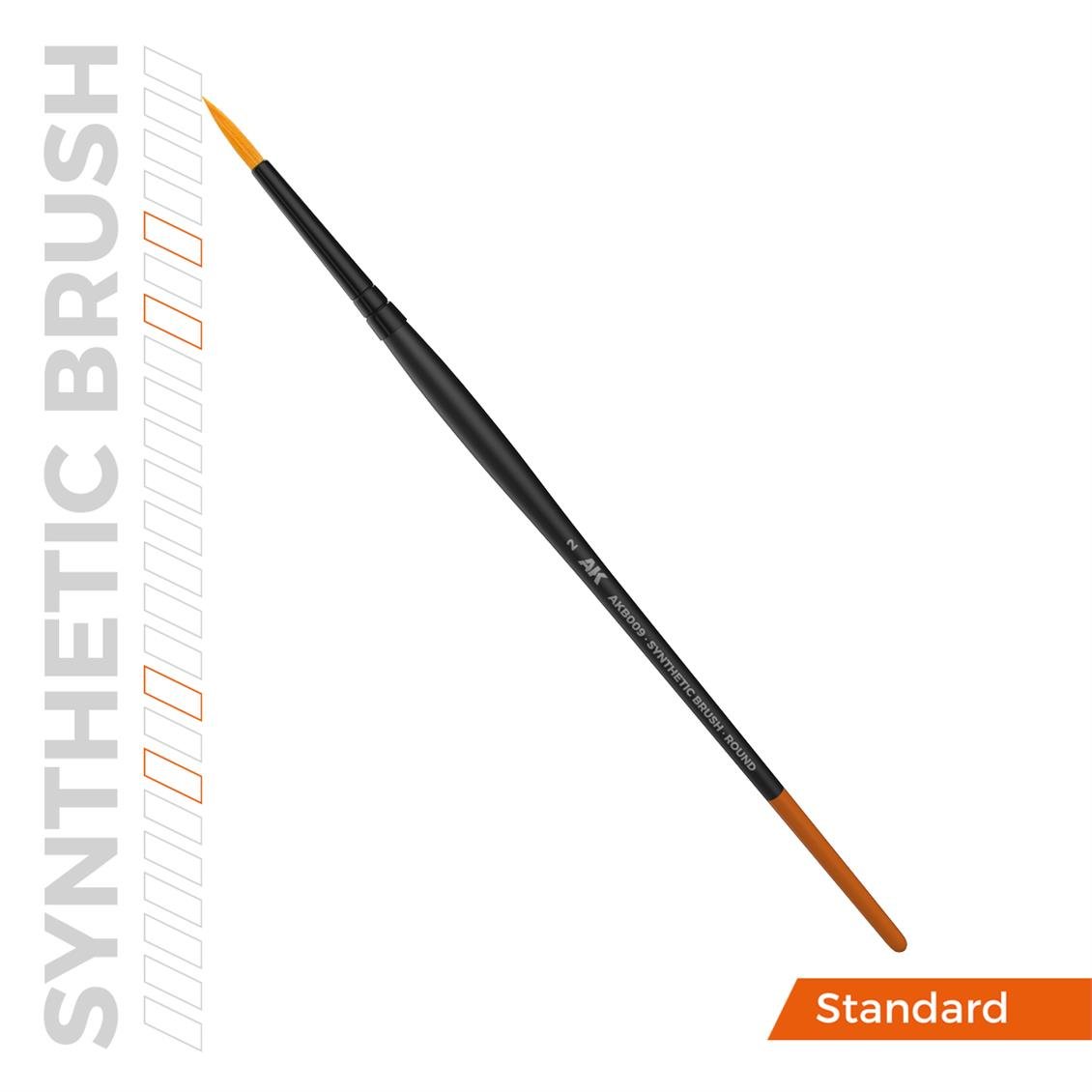 AK AKB009 No.2 Yuvarlak Uclu, Sentetik Kıllı Boya Fırçası