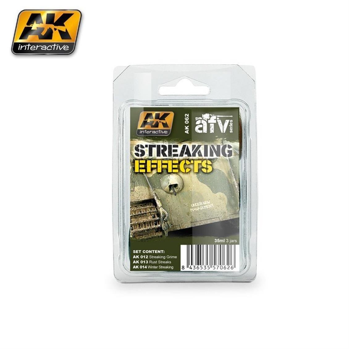 AK Interactive 062 3x35 ml. Çizgi Efekti, Enamel Model Boyası Seti