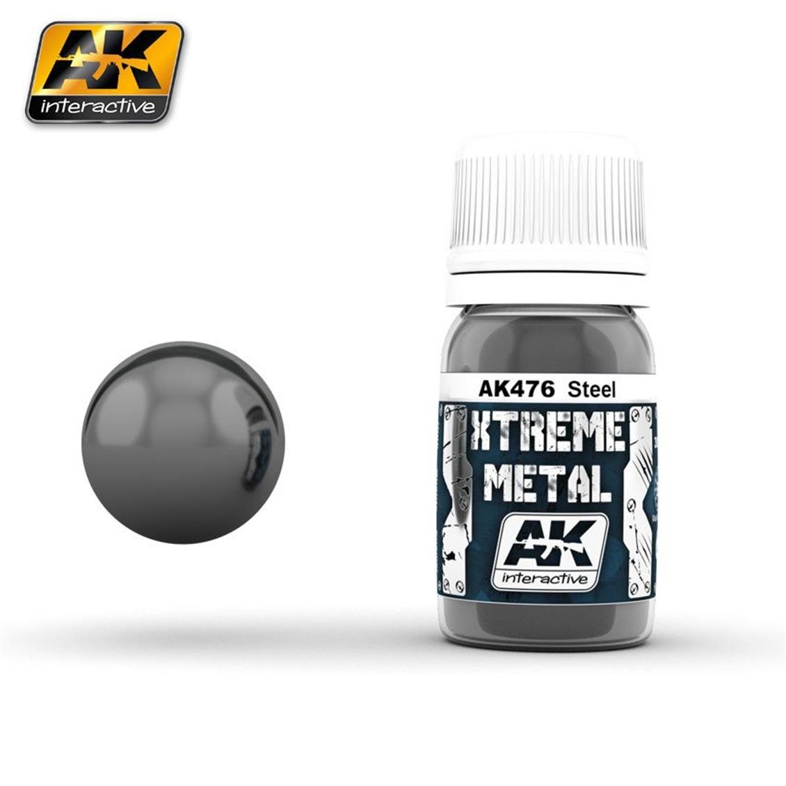 AK Interactive 476 30 ml. Çelik Rengi, Xtreme Metal Serisi Model Boyası