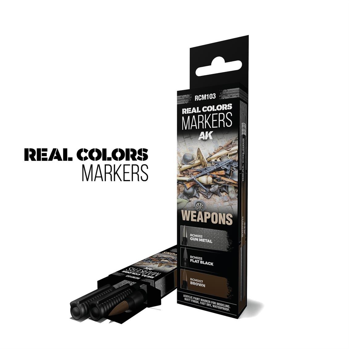 AK RCM103 Real Colors Marker Seti, Silah Boyama, 3 Adet